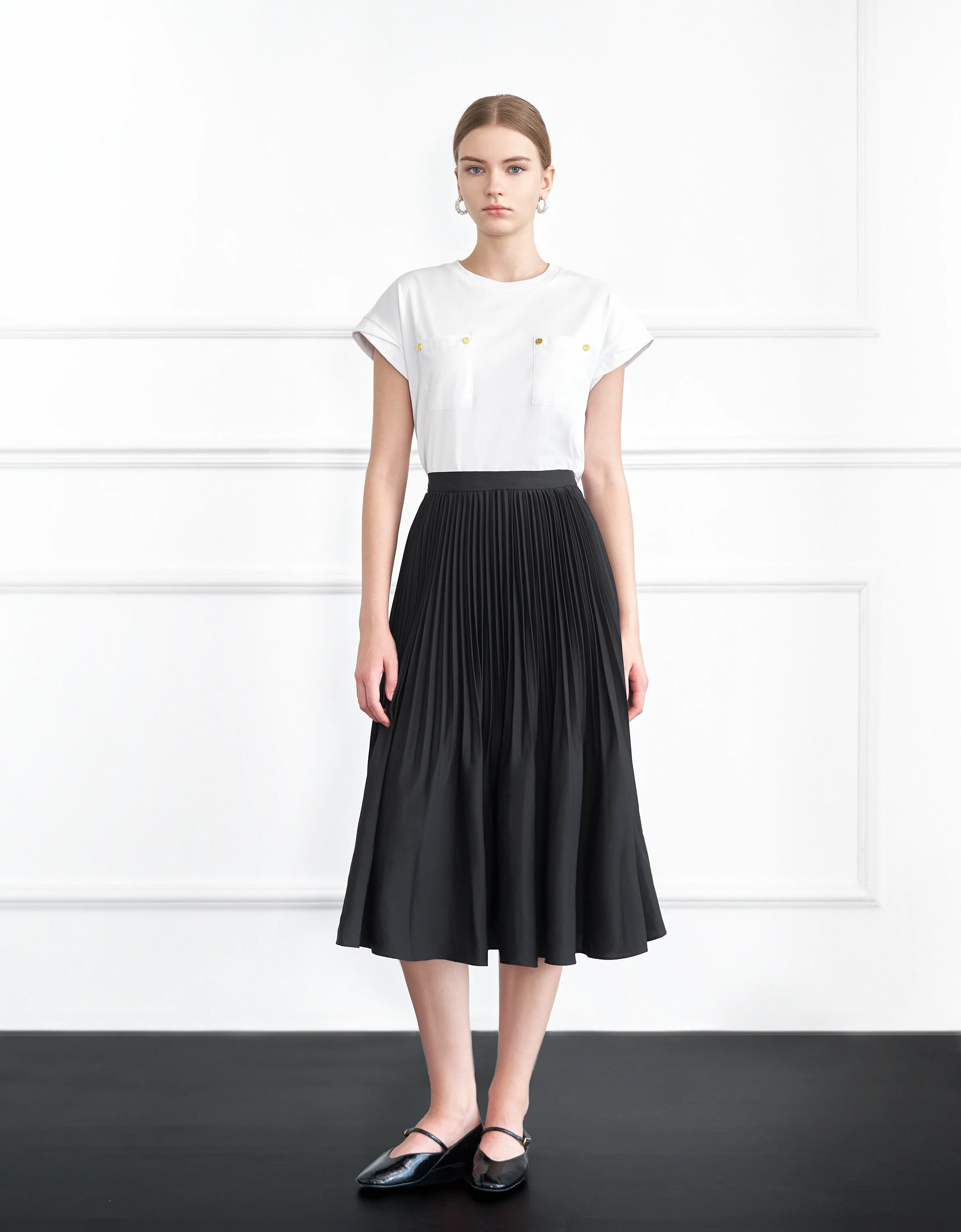 Pleated Midi Fishtail Skirt - Image 9
