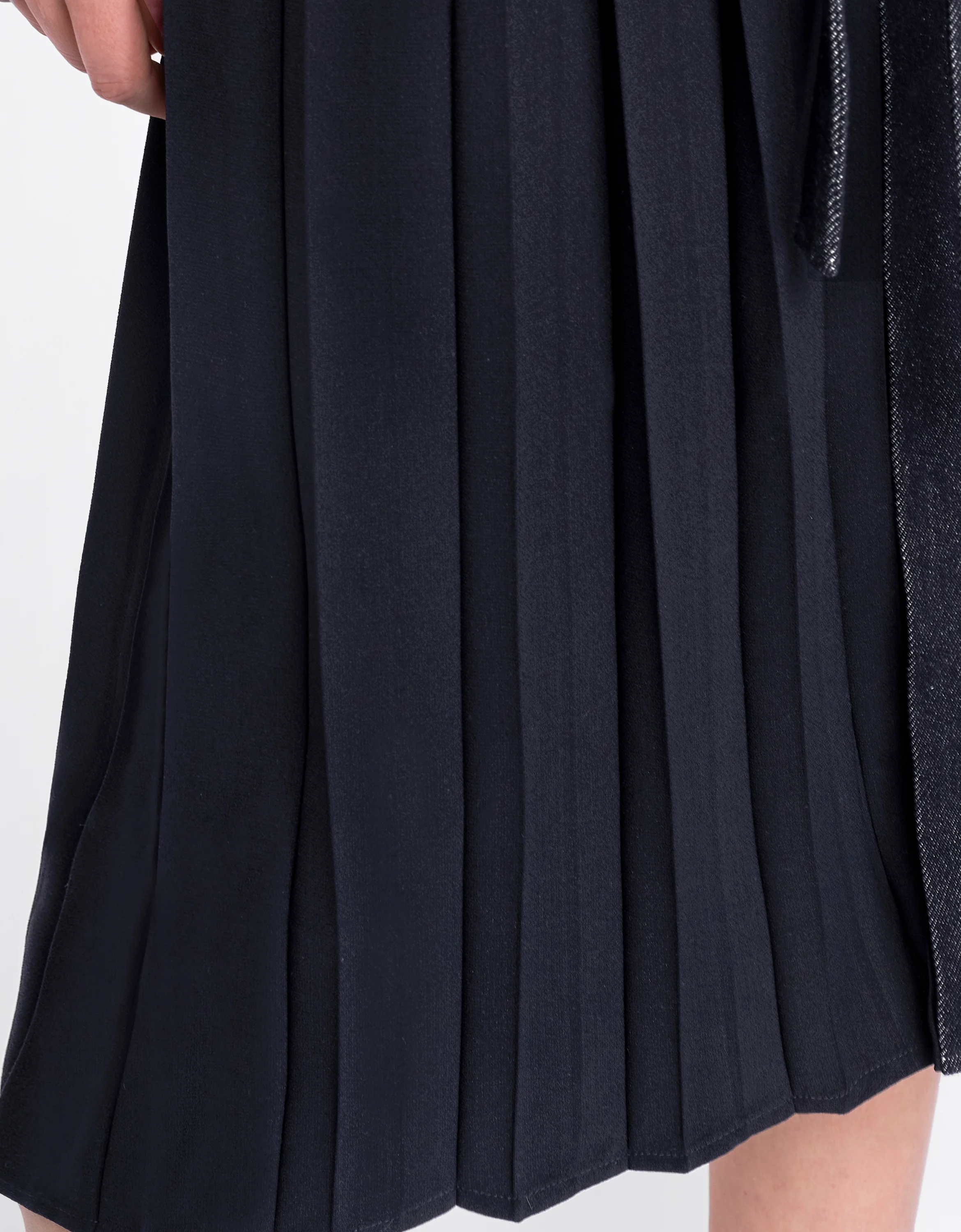 Pleated Panel Denim Midi Dress - Image 12
