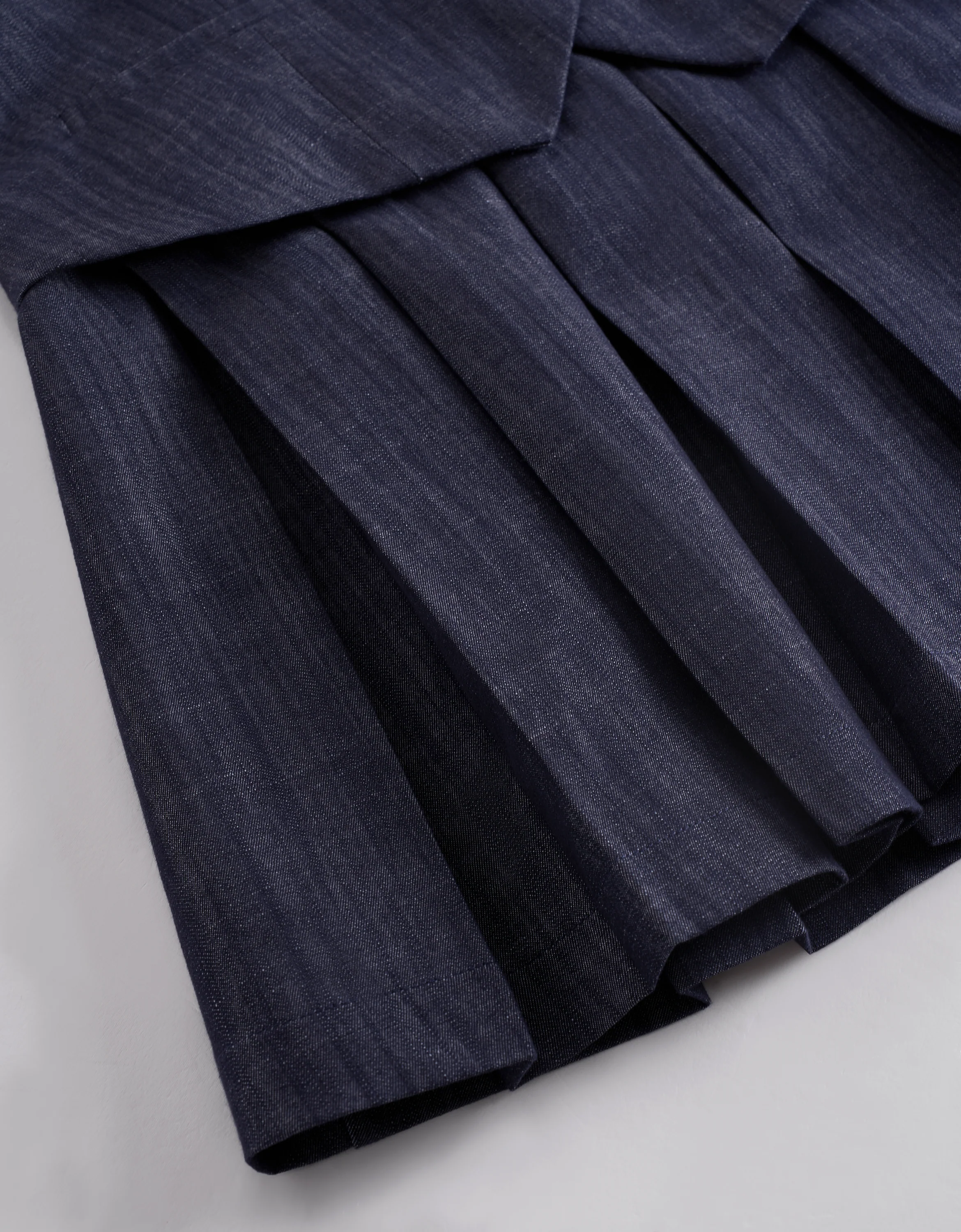 Pleated Skirt Denim Vest Dress - Image 9