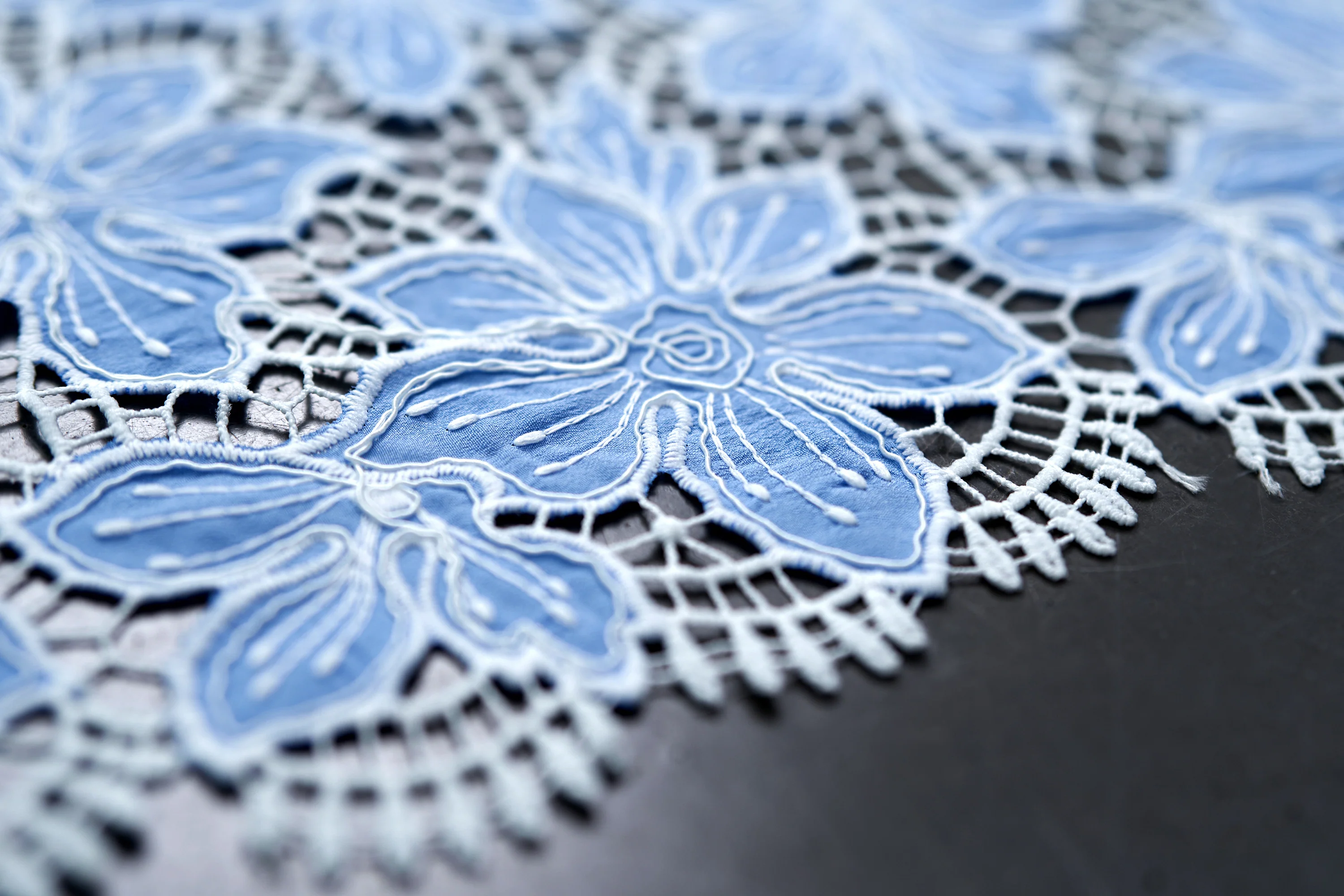 Pleated Skirt Two-tone Embroidered Dress - Image 11