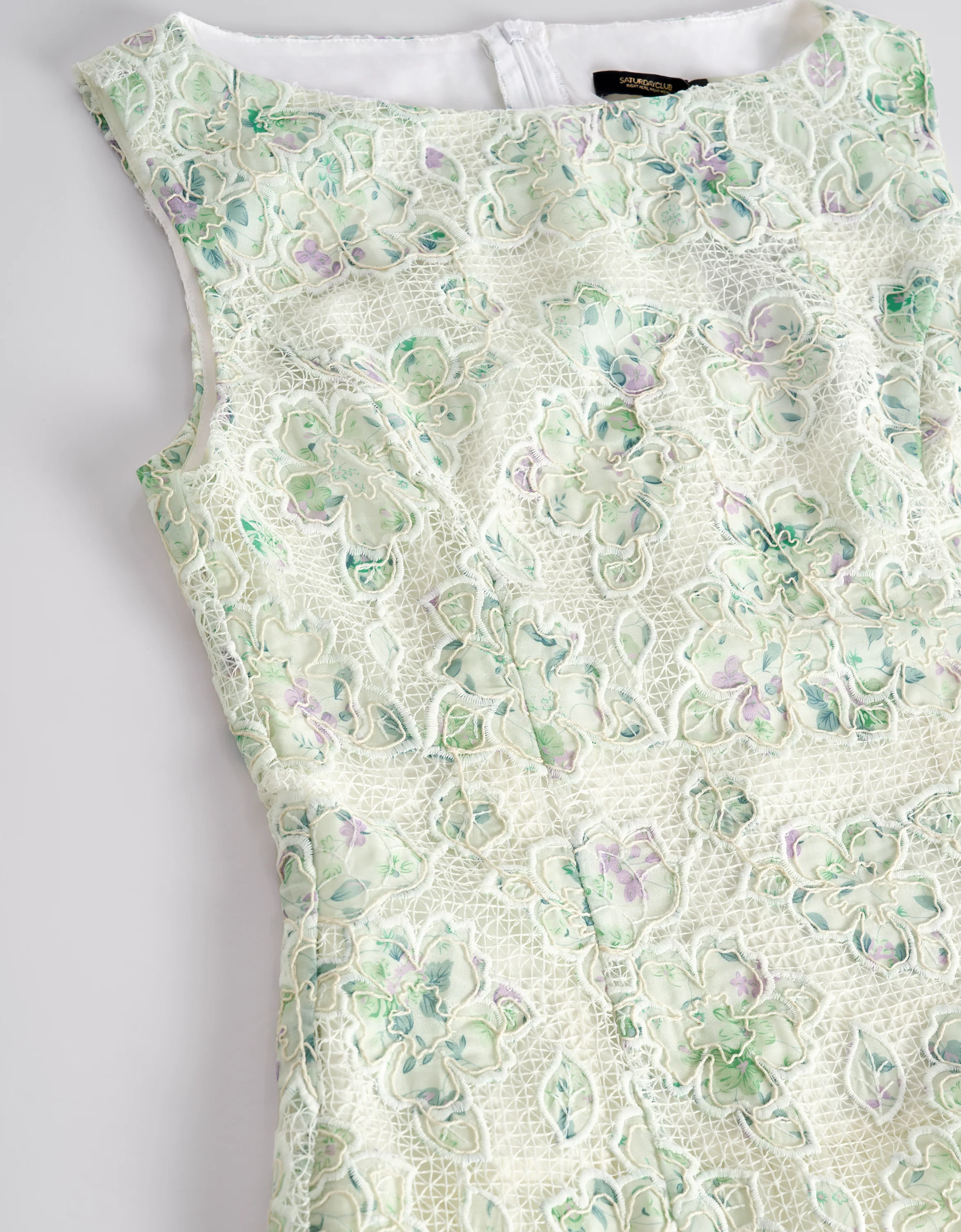 Pleated Skirt Two-tone Embroidered Dress - Image 23
