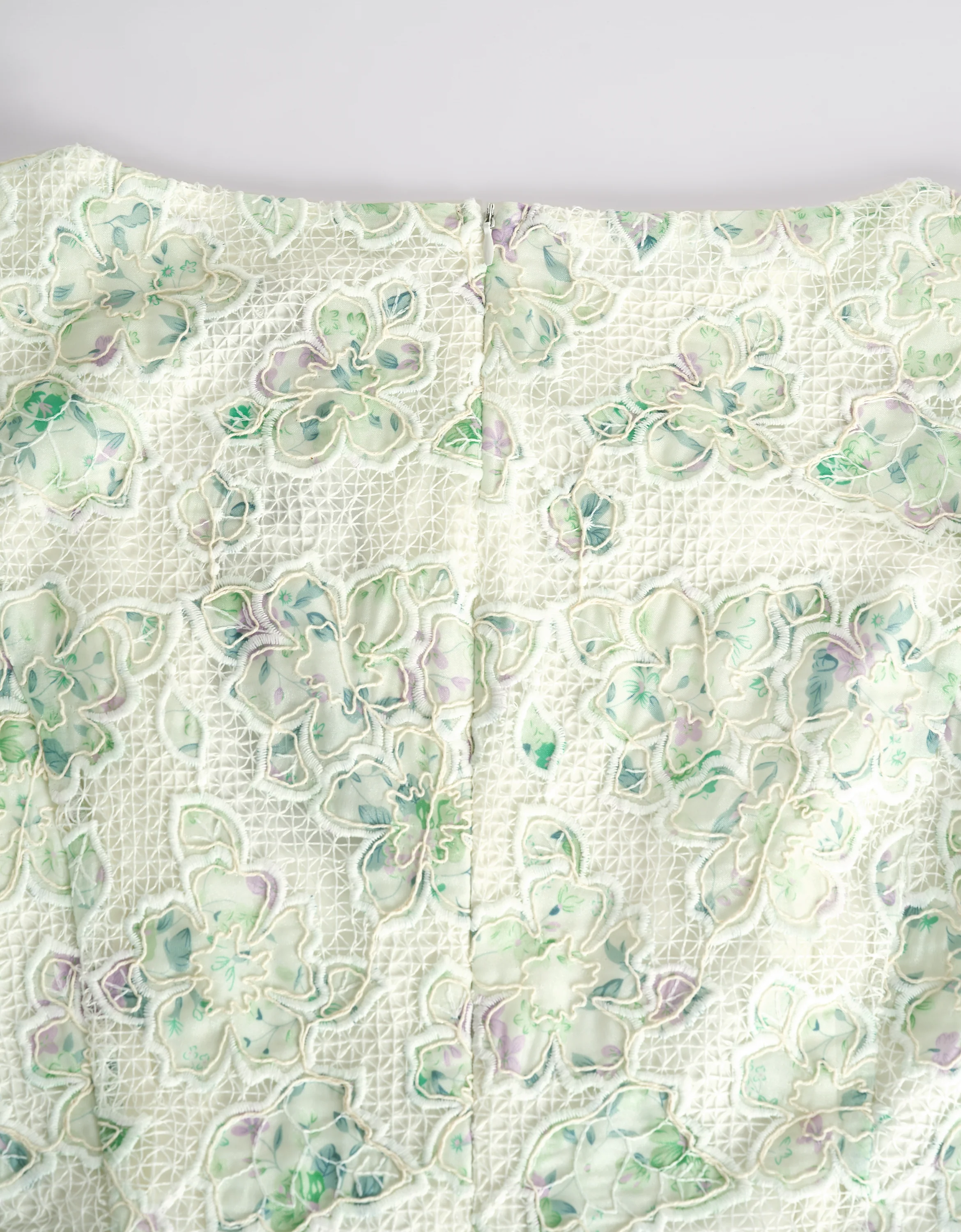 Pleated Skirt Two-tone Embroidered Dress - Image 24