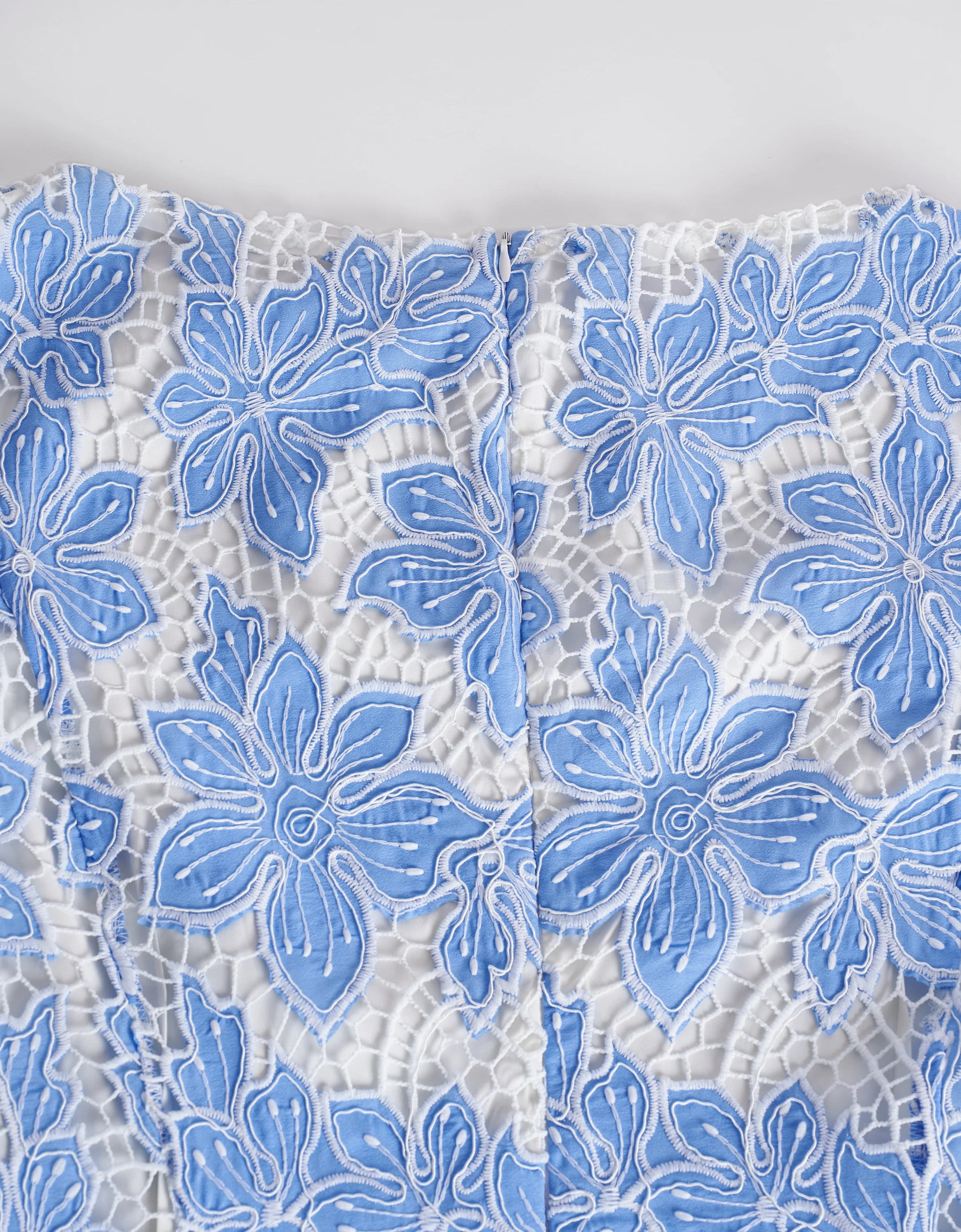 Pleated Skirt Two-tone Embroidered Dress - Image 7