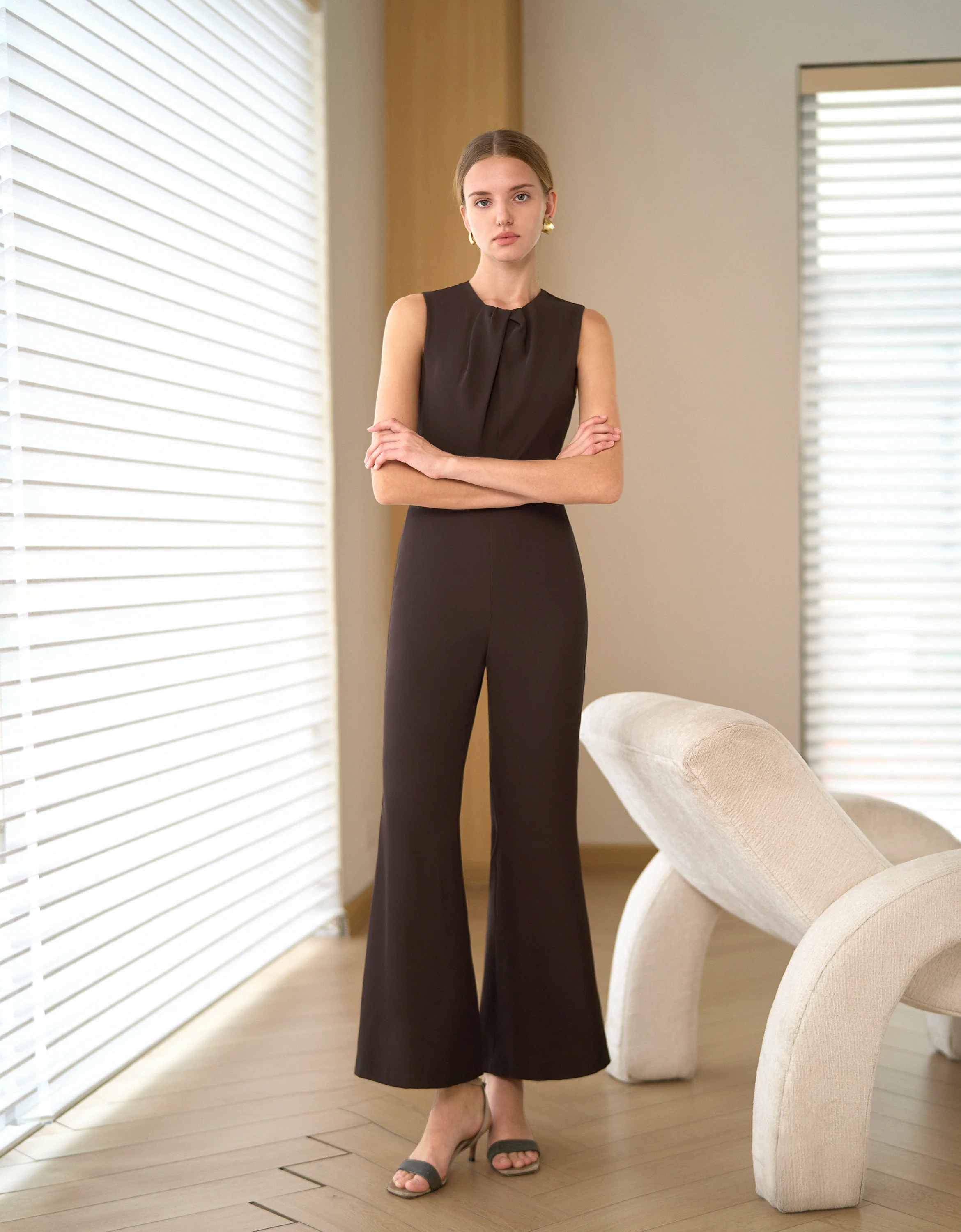 Pleated Sleeveless Jumpsuit - Image 2