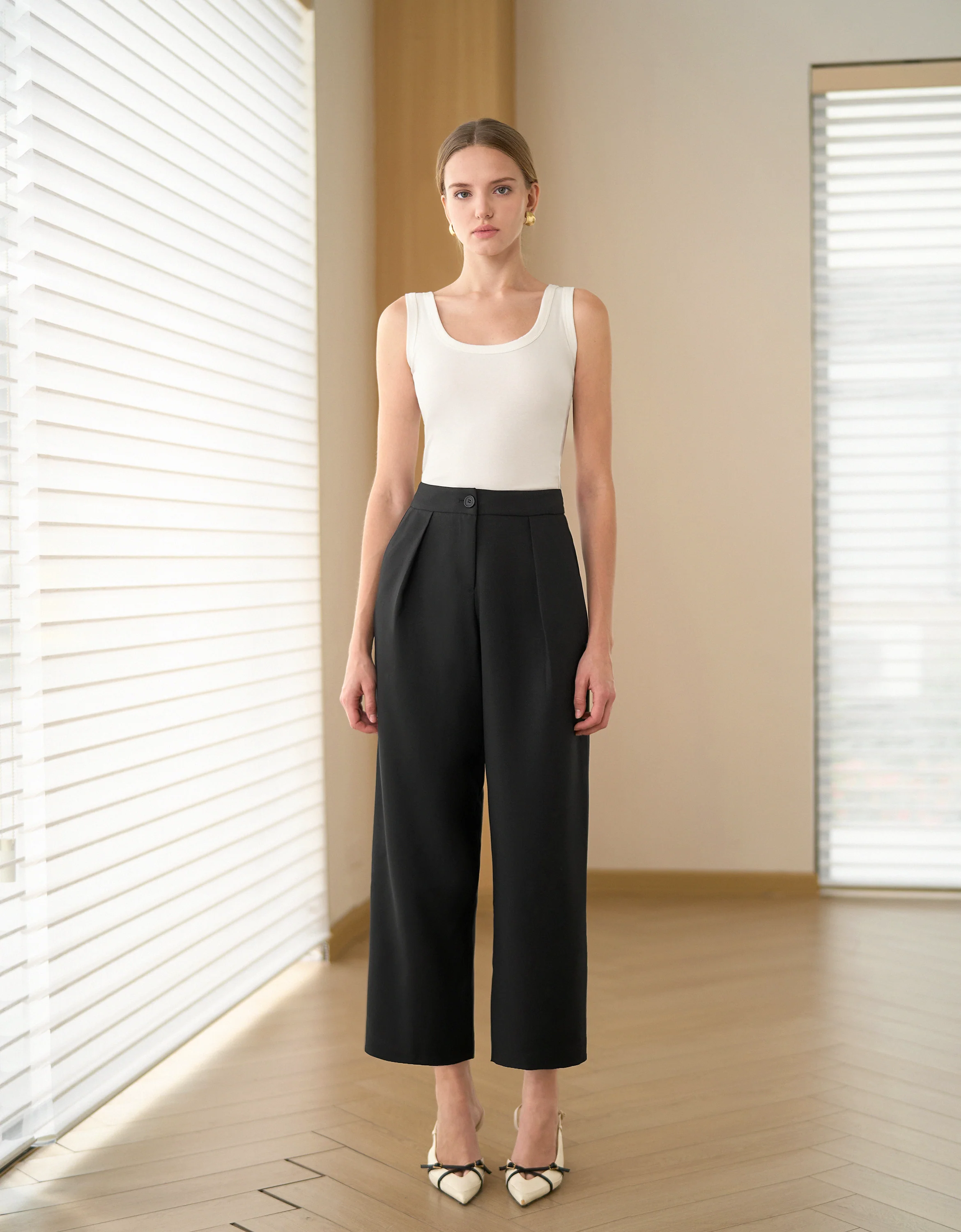 Pleated Straight Leg Trousers - Image 3