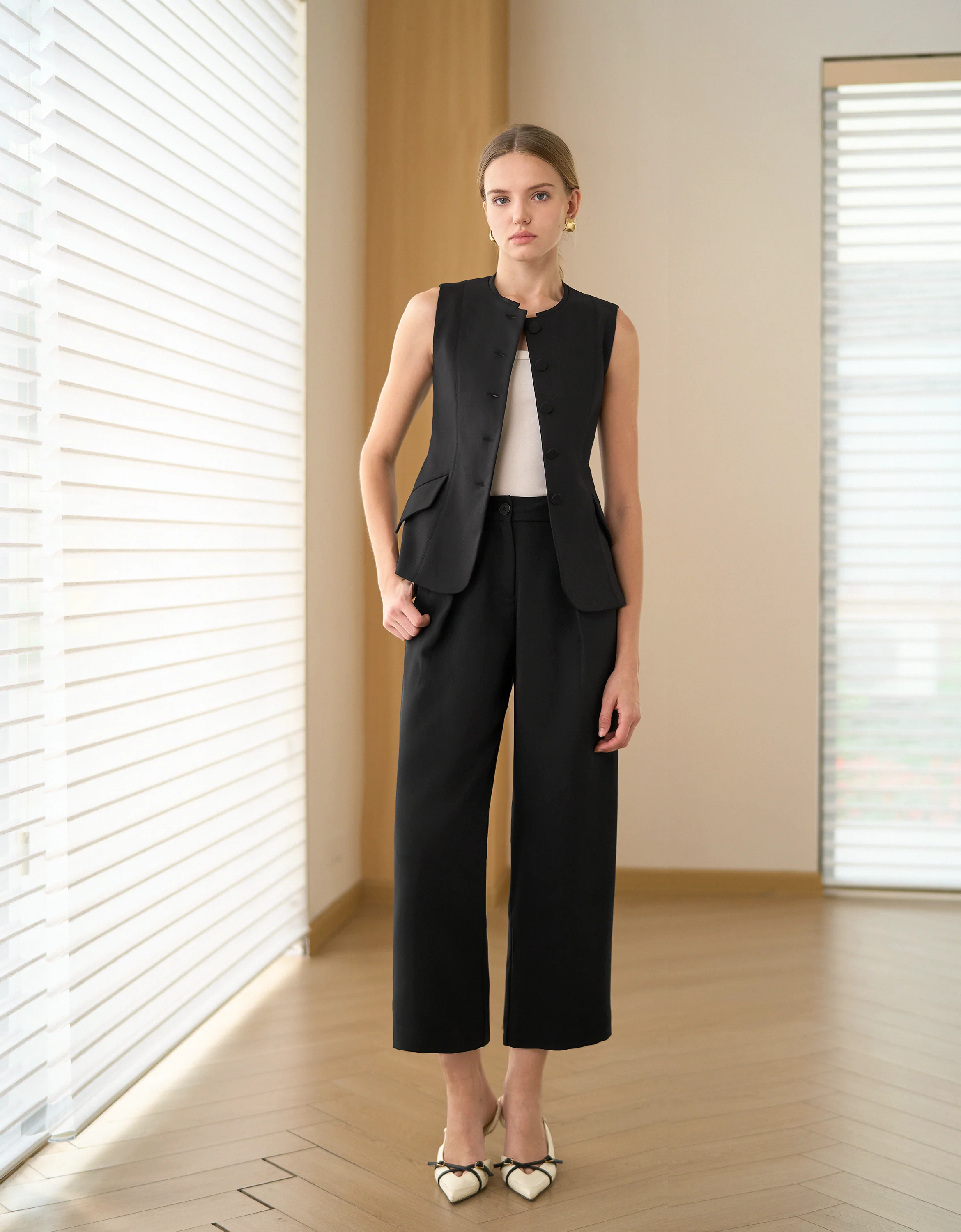 Pleated Straight Leg Trousers - Image 5
