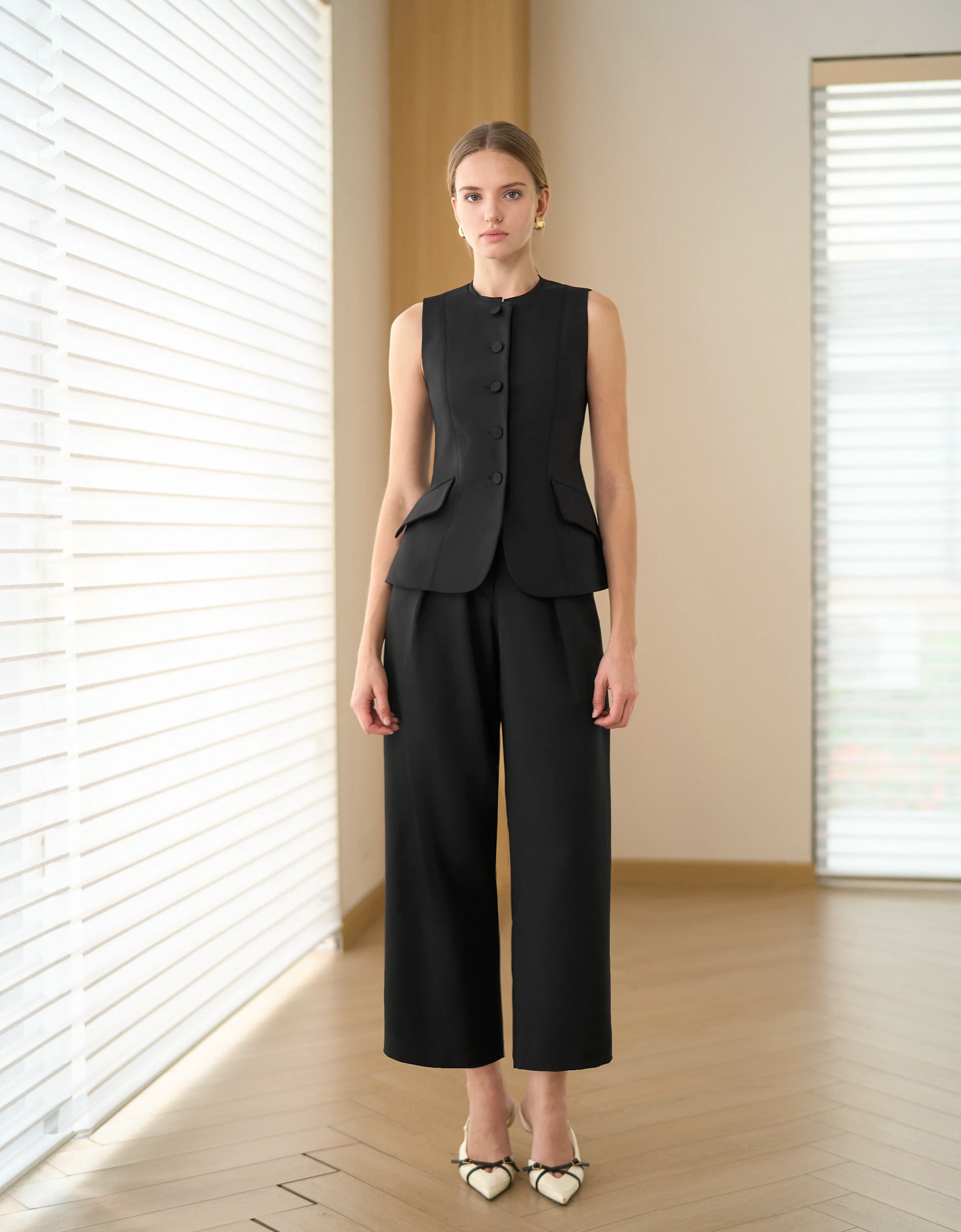 Pleated Straight Leg Trousers - Image 6