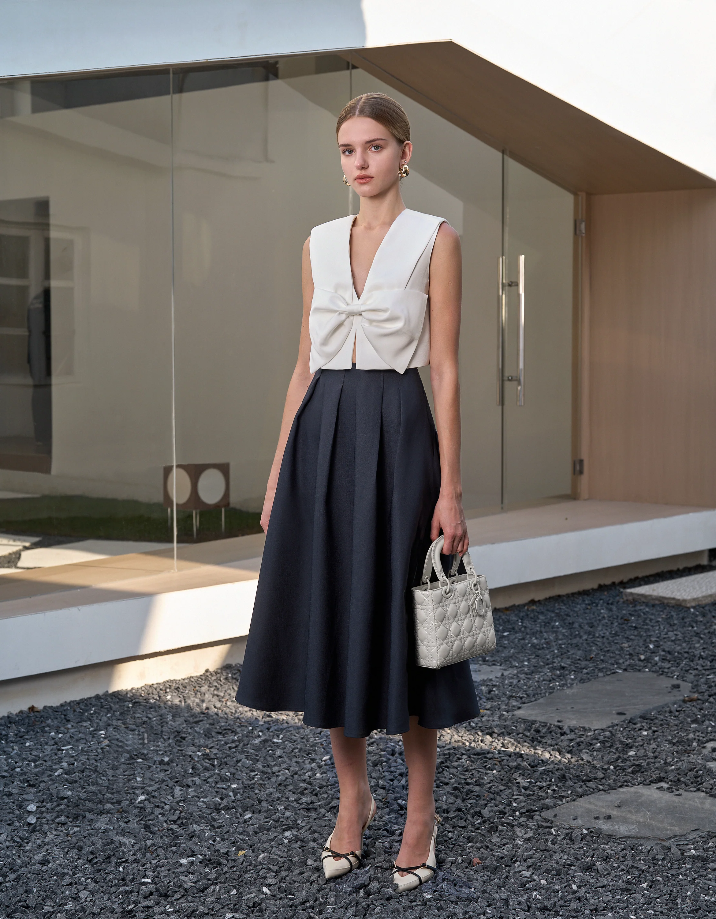 Pleated Waist A-line Skirt - Image 3