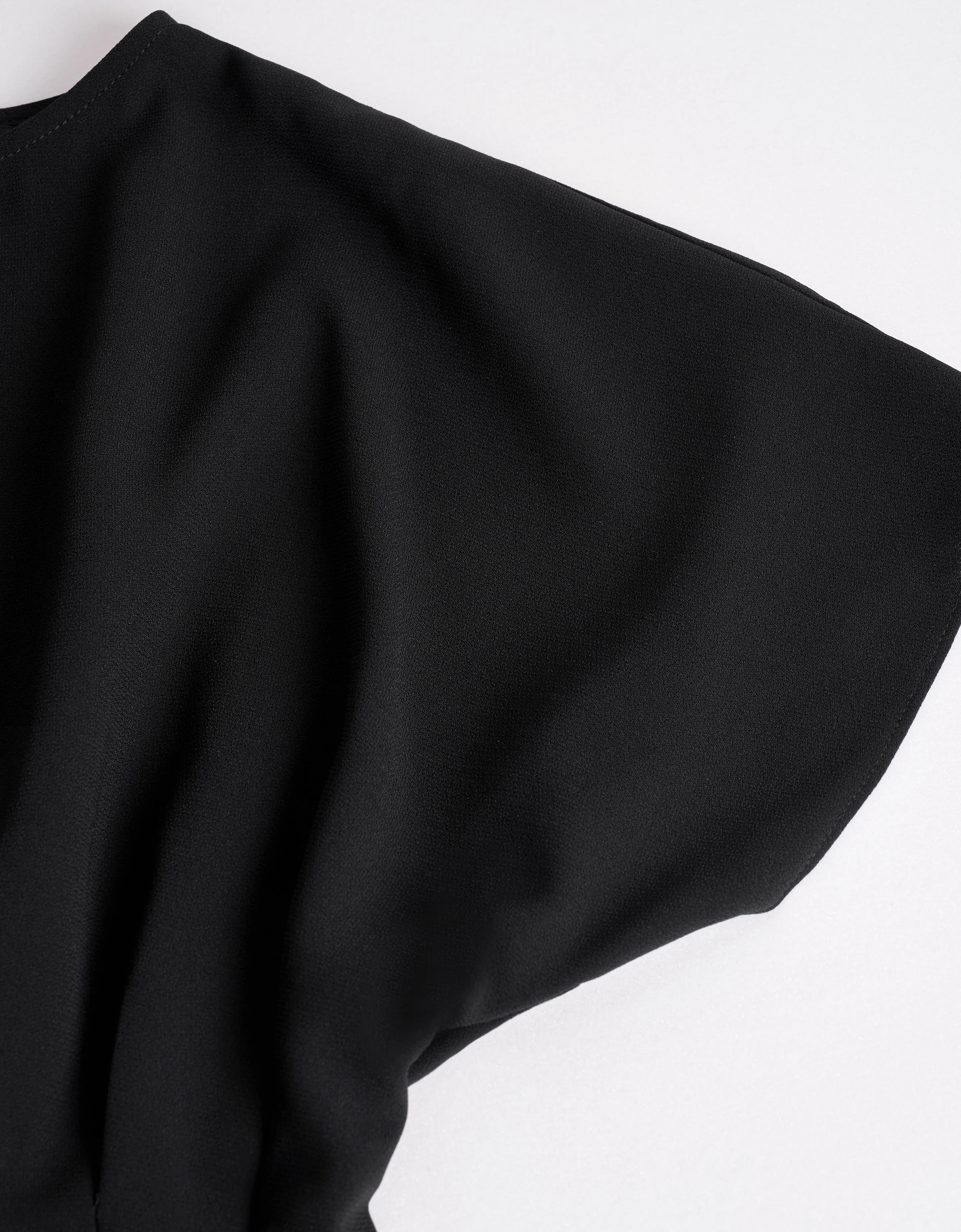Pleated Waist Round Neck Short Sleeve Top - Image 22