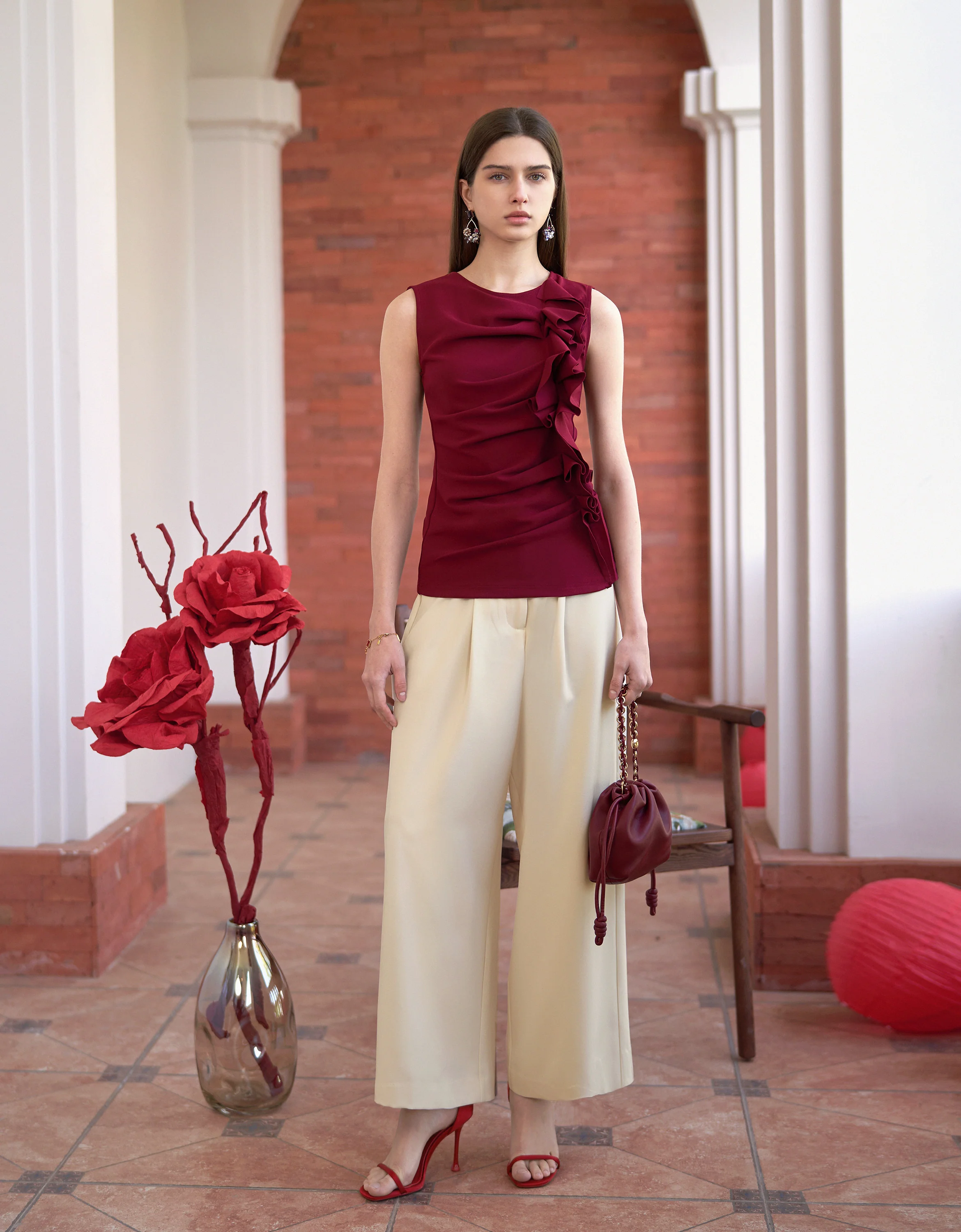 Pleated Wide-leg Pants - Image 3
