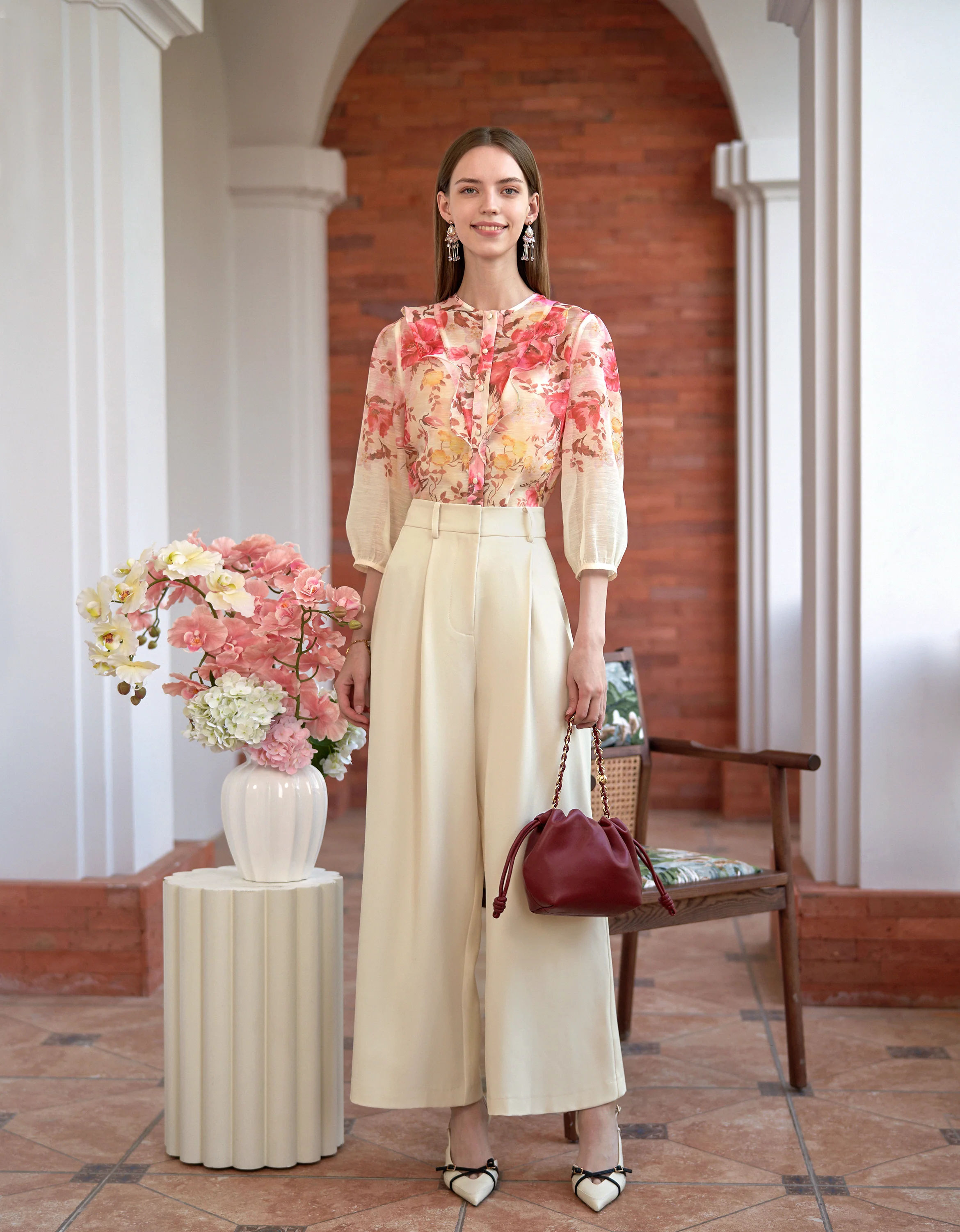 Pleated Wide-leg Pants - Image 4