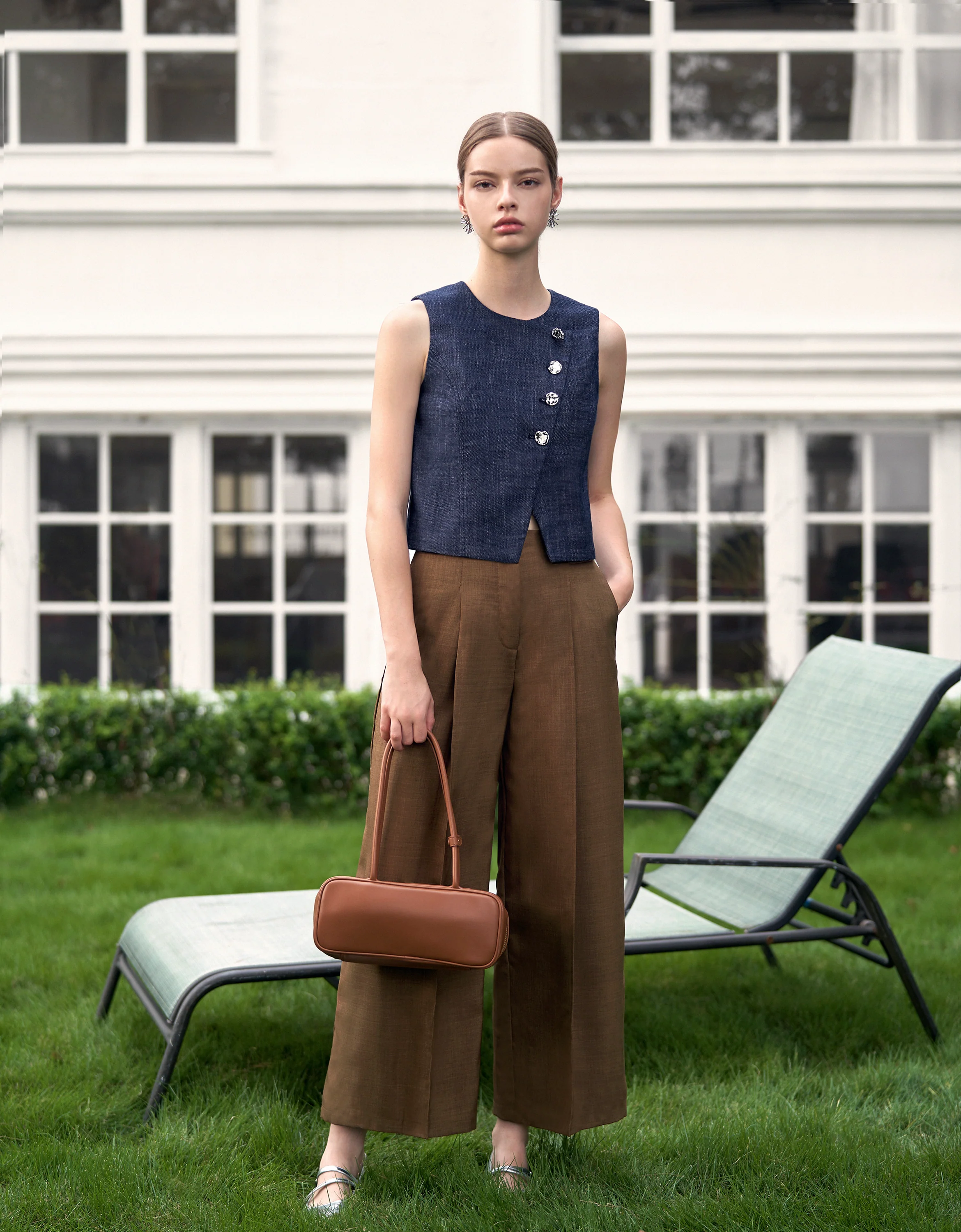 Pleated Wide Leg Straight Pants - Image 4