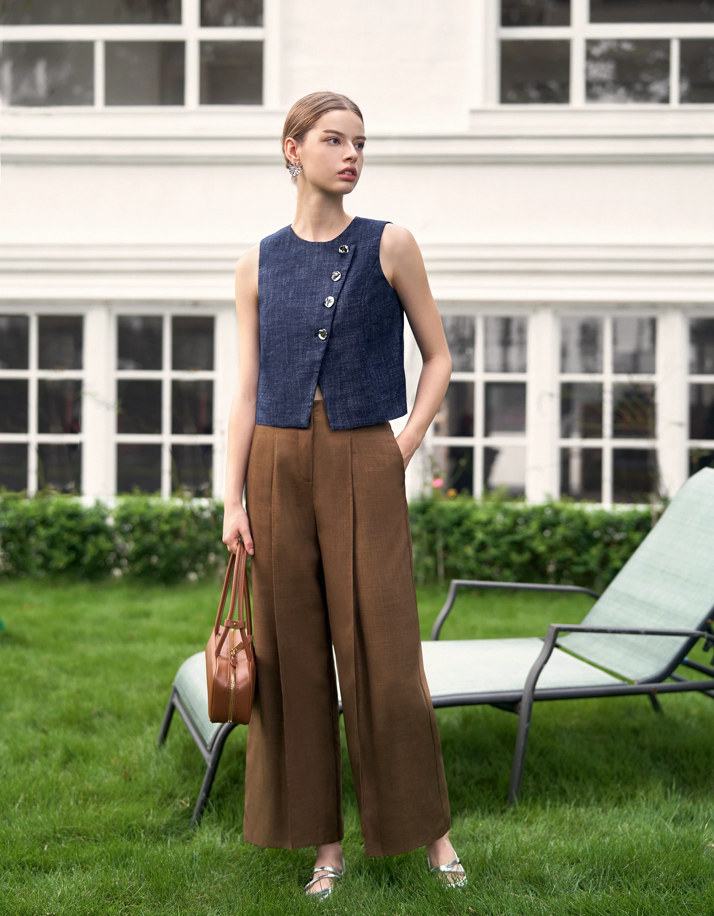Pleated Wide Leg Straight Pants - Image 5
