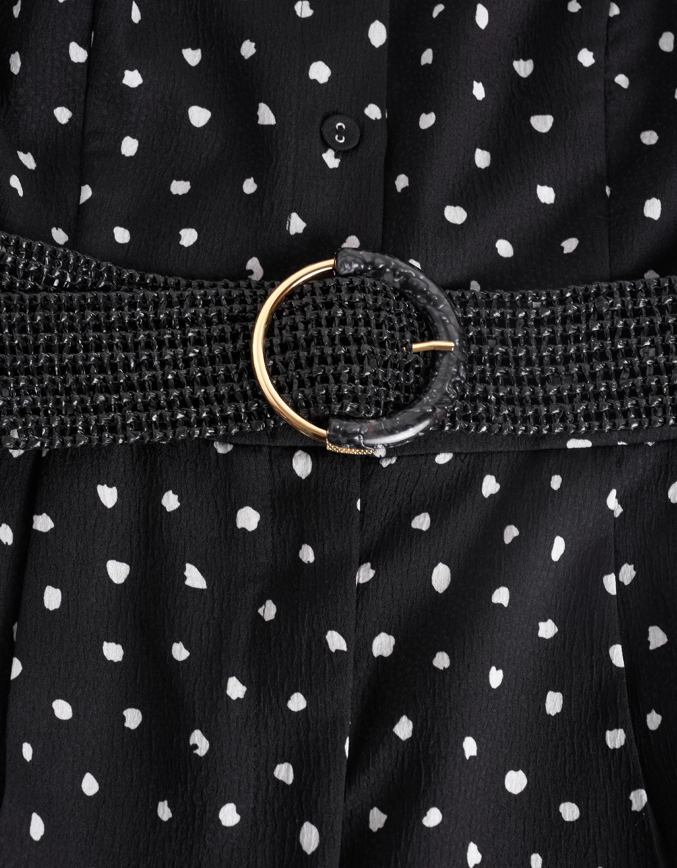 Polka Dot Belted Romper - Image 5