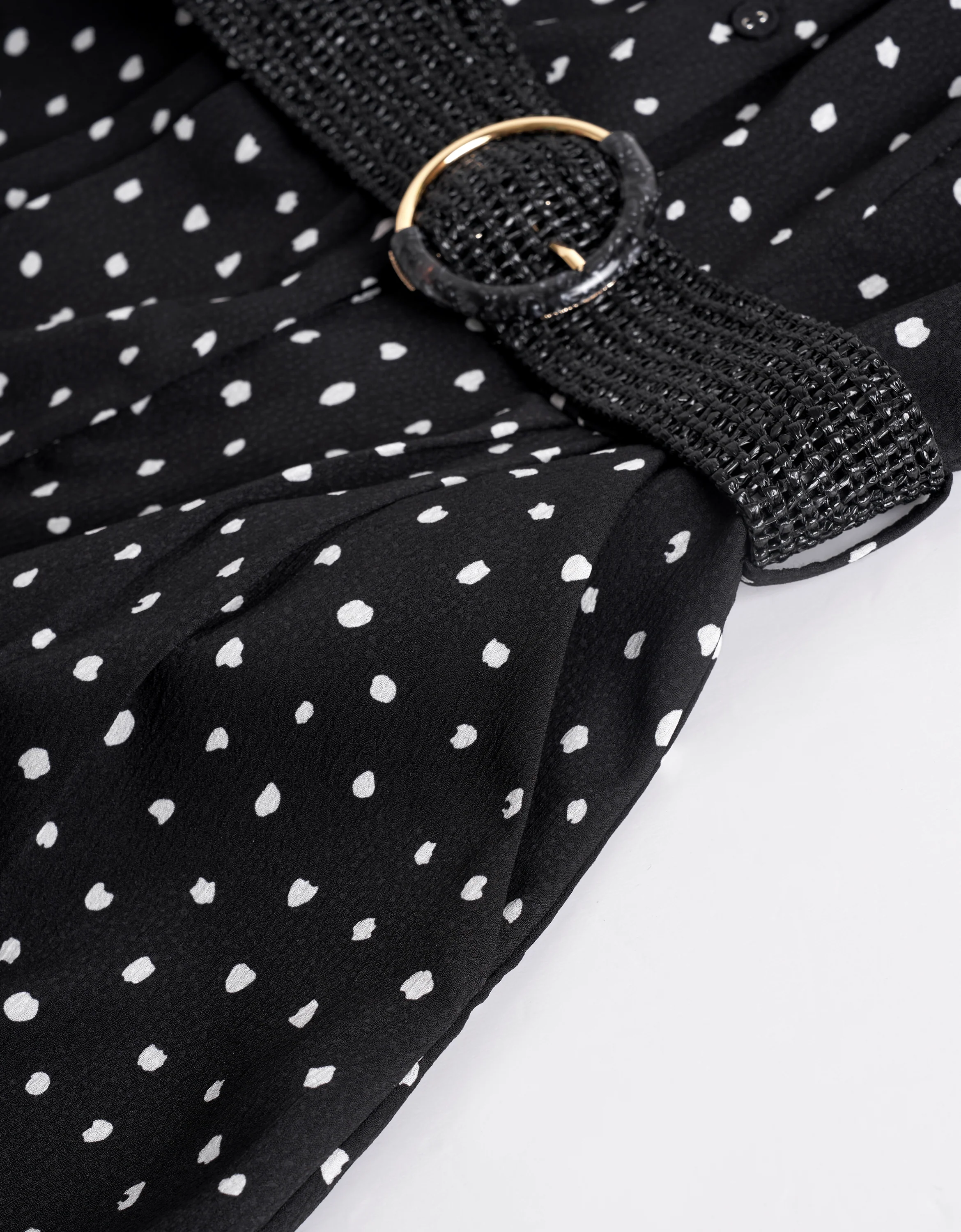 Polka Dot Belted Romper - Image 6