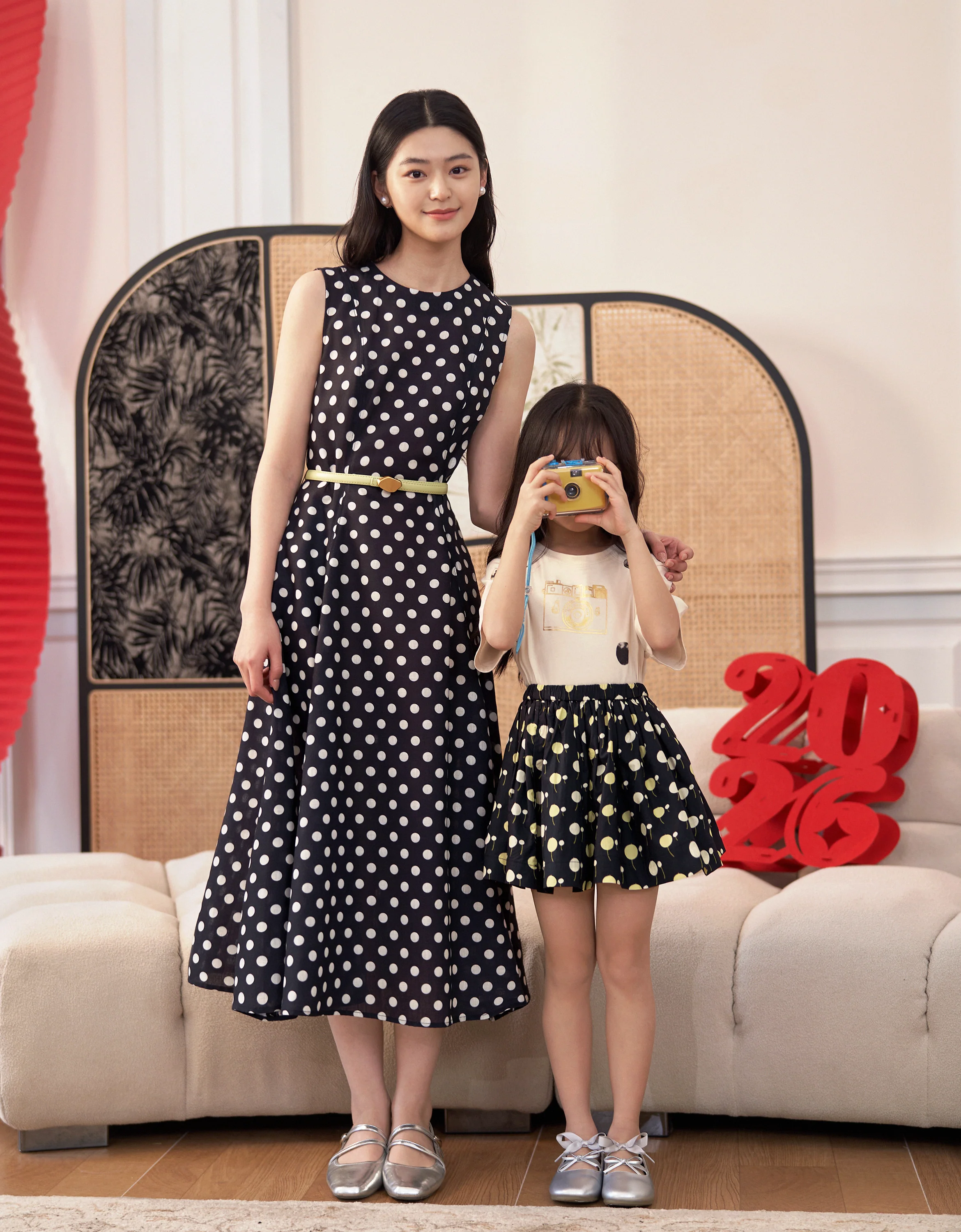 Polka Dot Cherry Print Skirt - Image 3