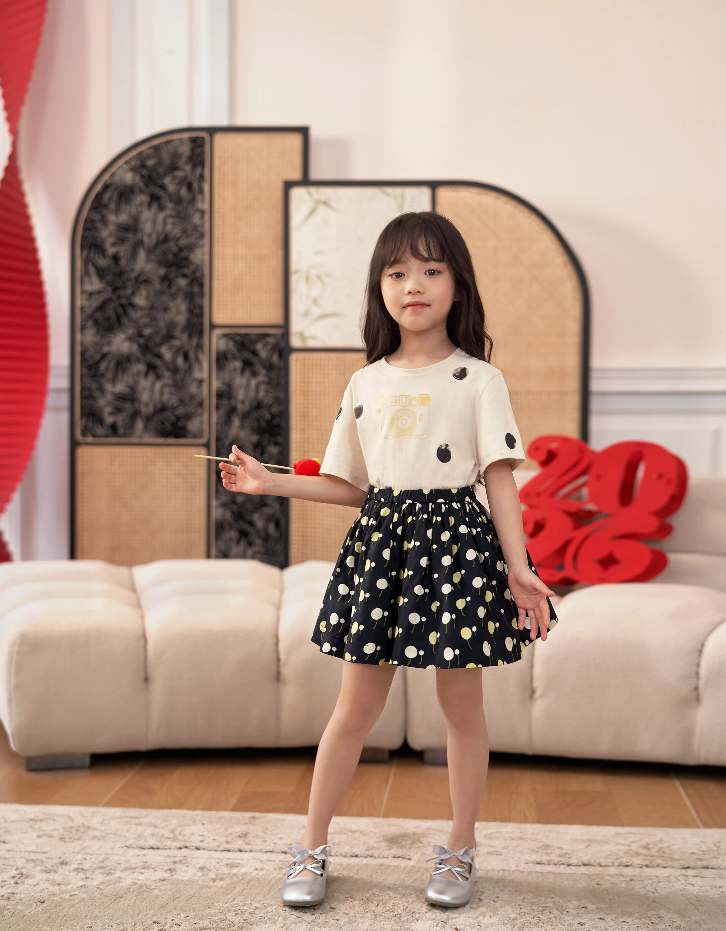 Polka Dot Cherry Print T-Shirt - Image 3