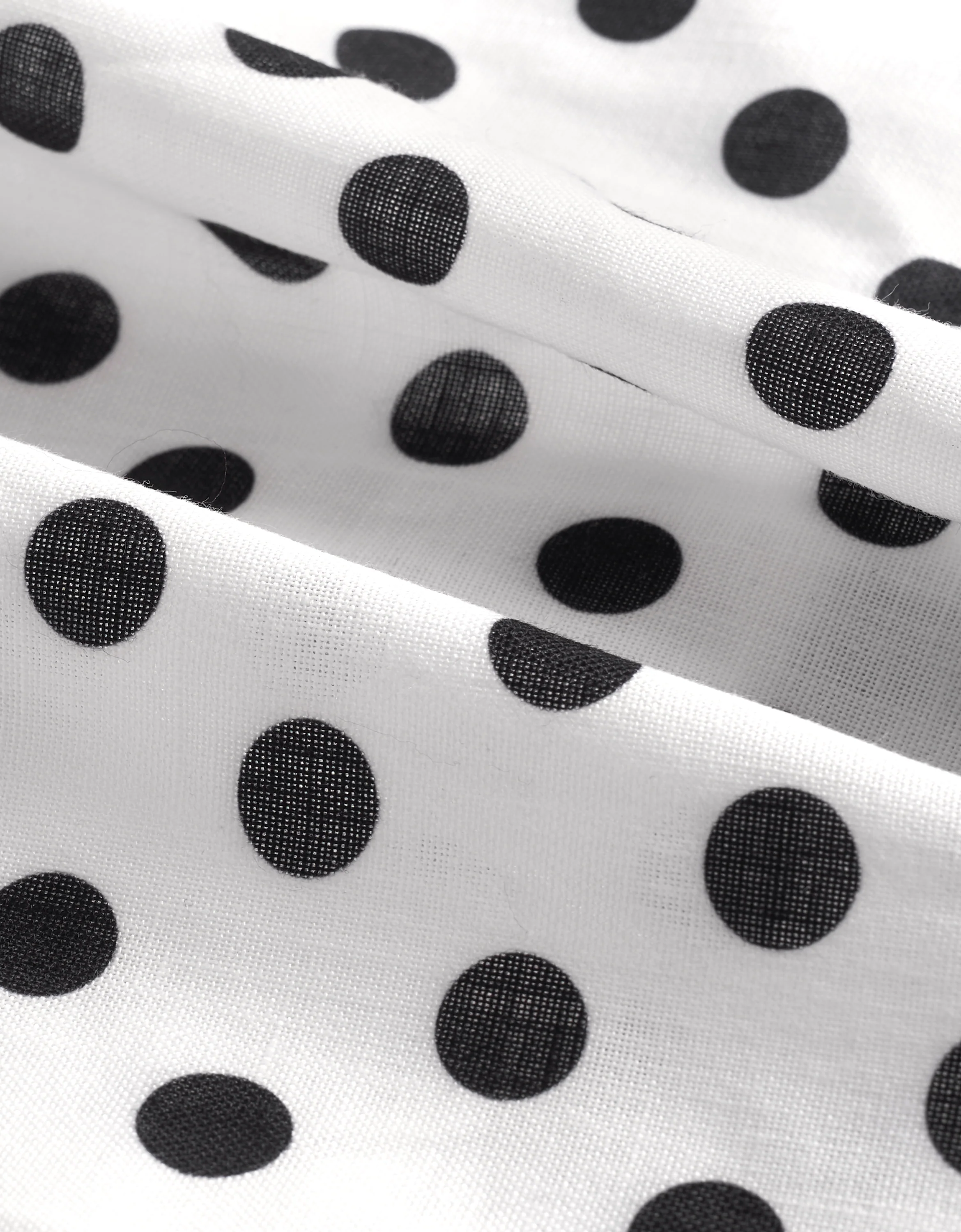 Polka Dot Round Neck Sleeveless Dress - Image 10