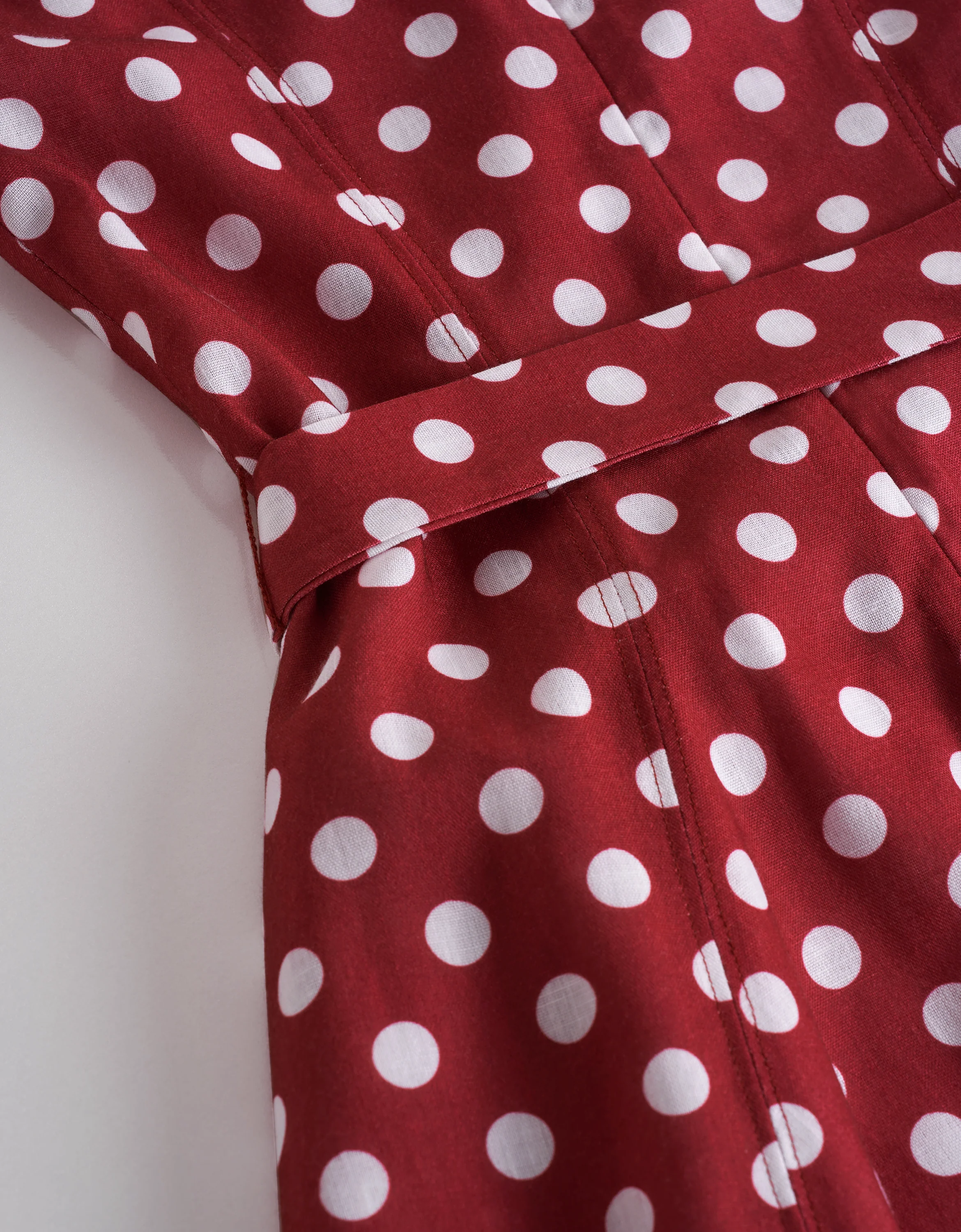 Polka Dot Round Neck Sleeveless Dress - Image 6