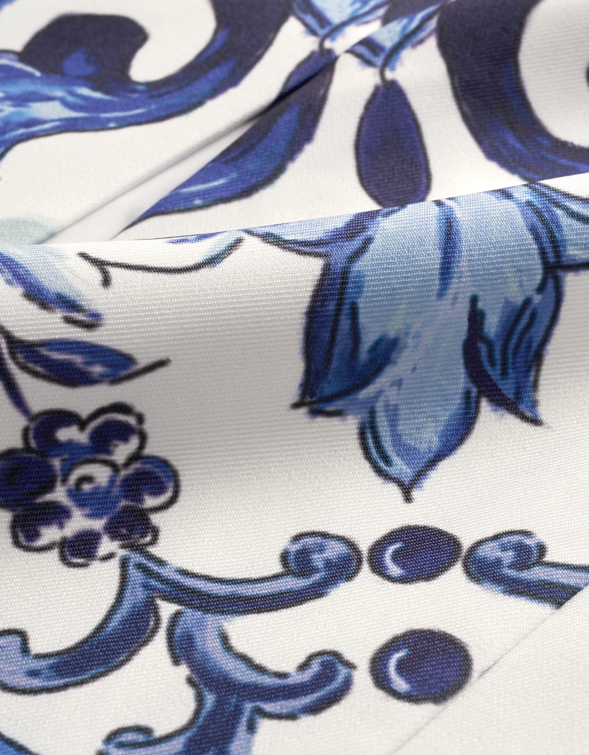 Porcelain Art Print Boat Neck Midi Dress - Image 9