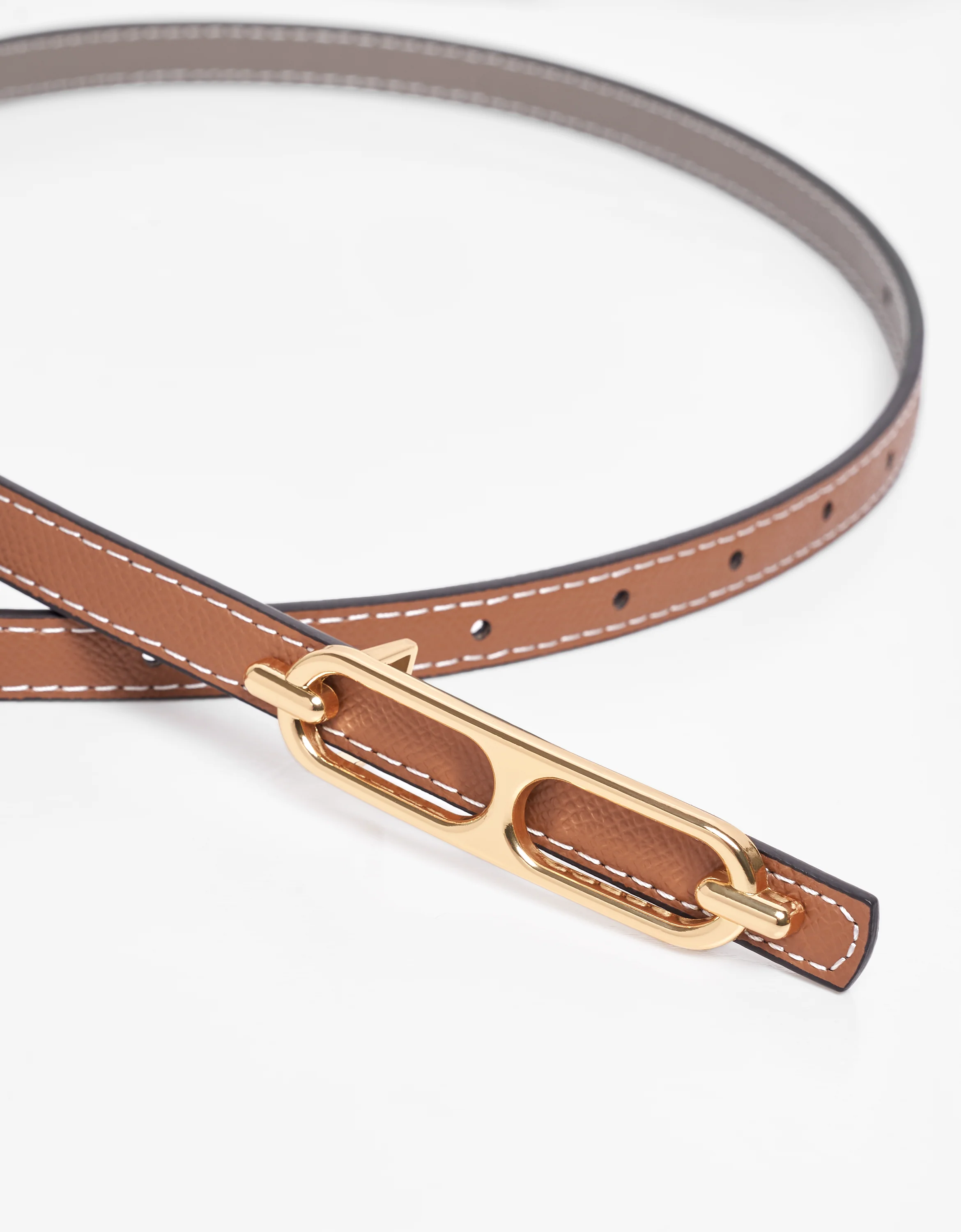 Reversible Thin Leather Belt - Image 3