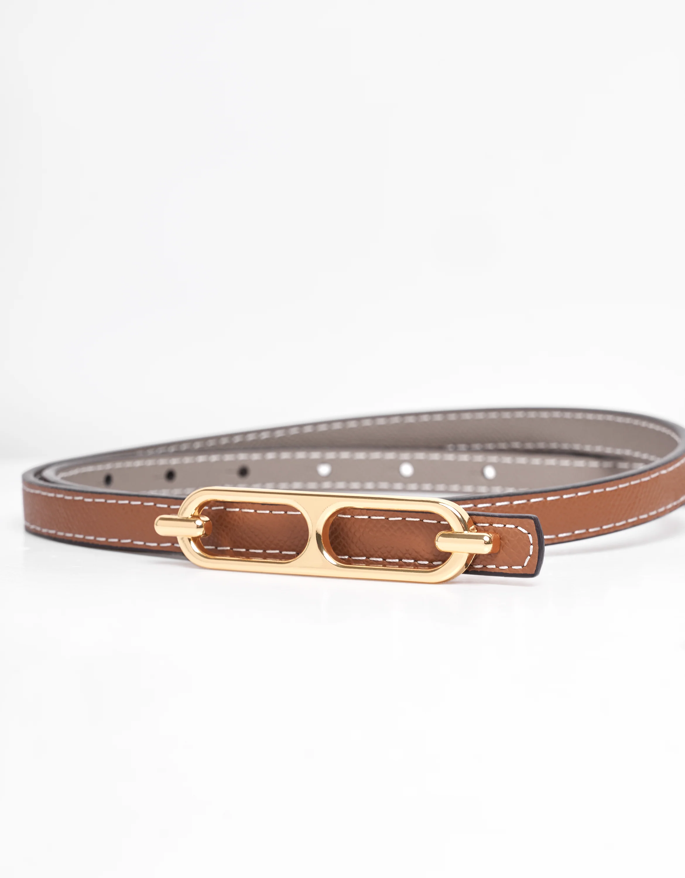 Reversible Thin Leather Belt - Image 4