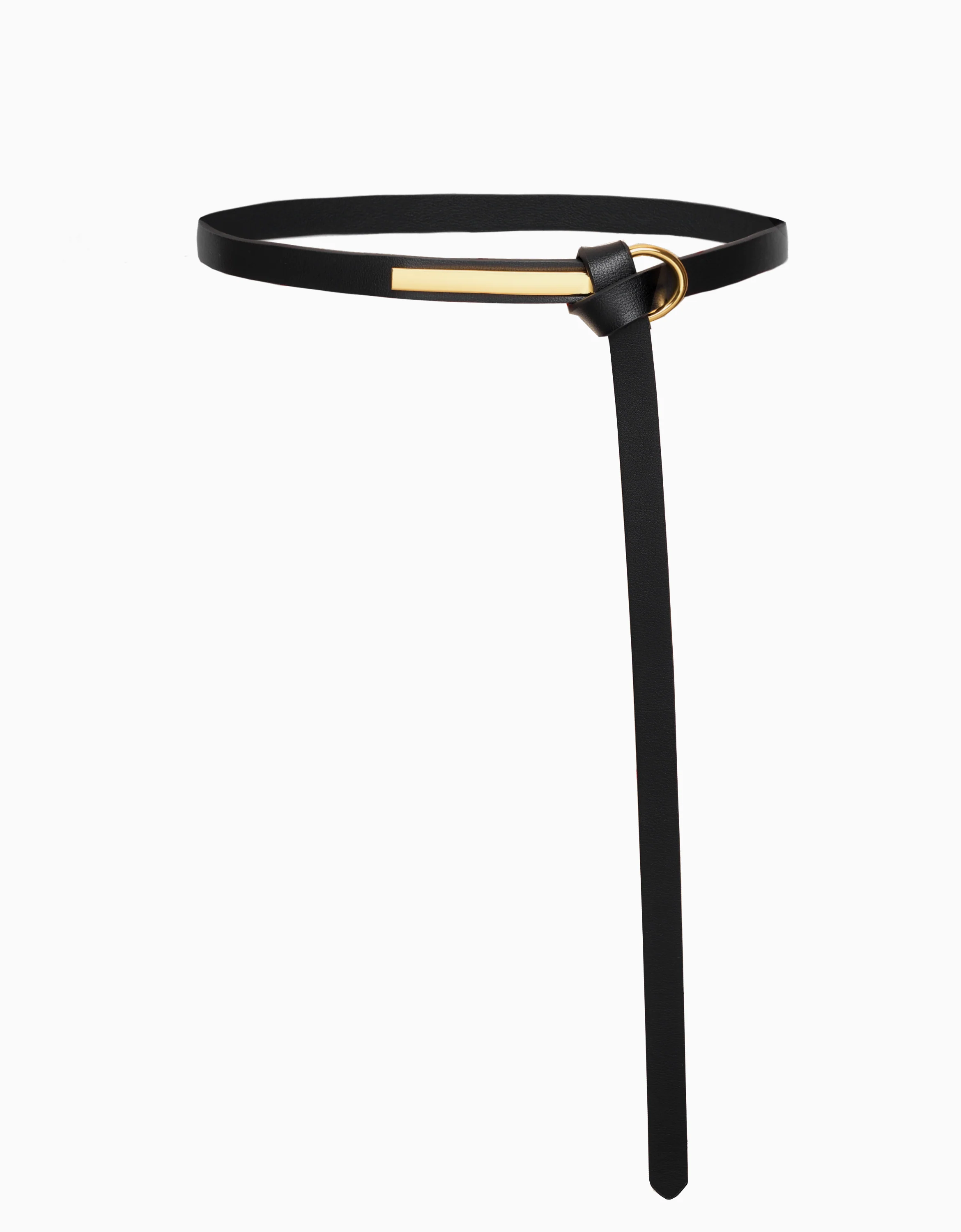 Ring Buckle Knotted Leather Belt - Image 4