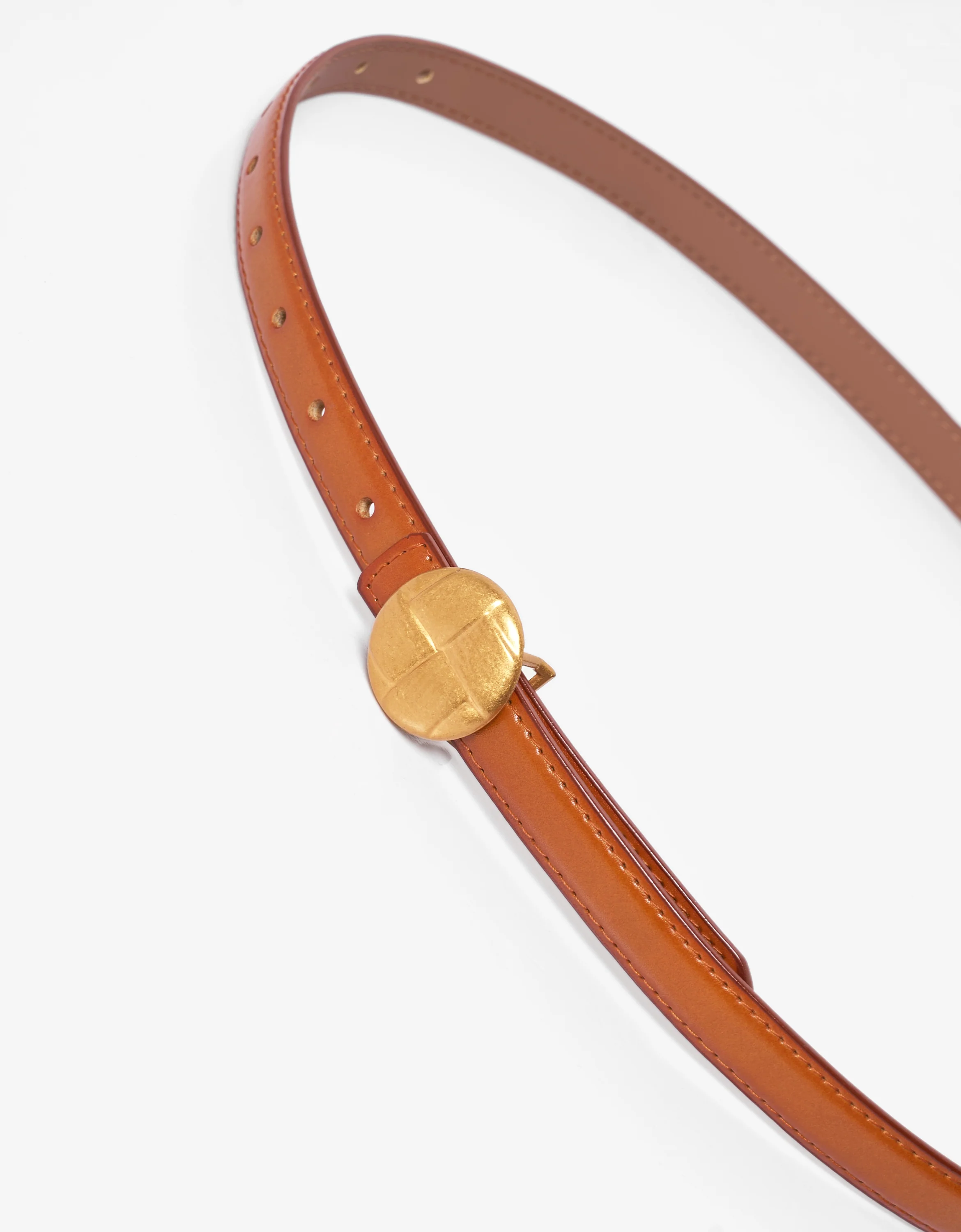 Round Buckle Leather Belt - Image 18