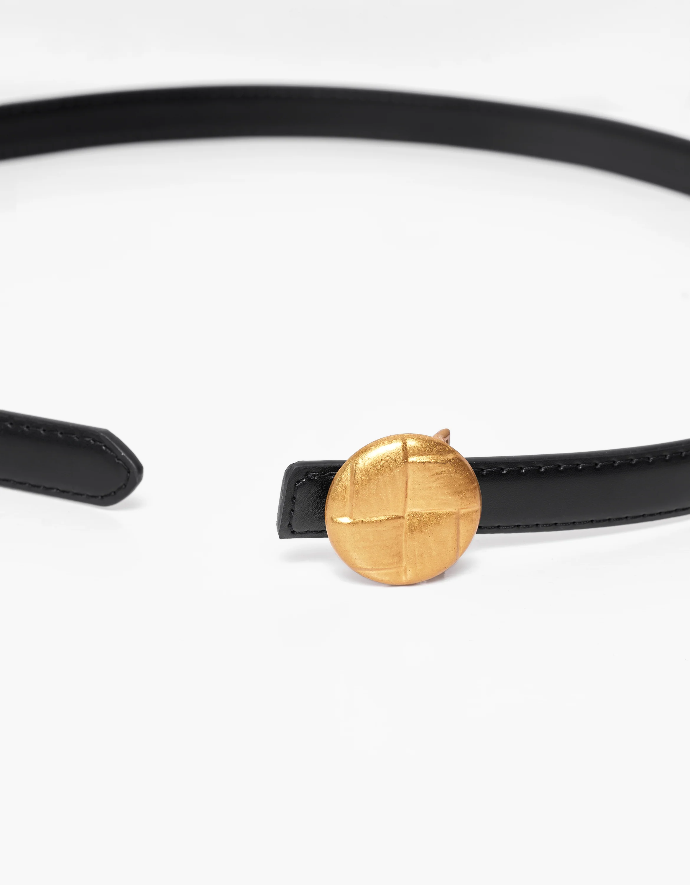 Round Buckle Leather Belt - Image 3