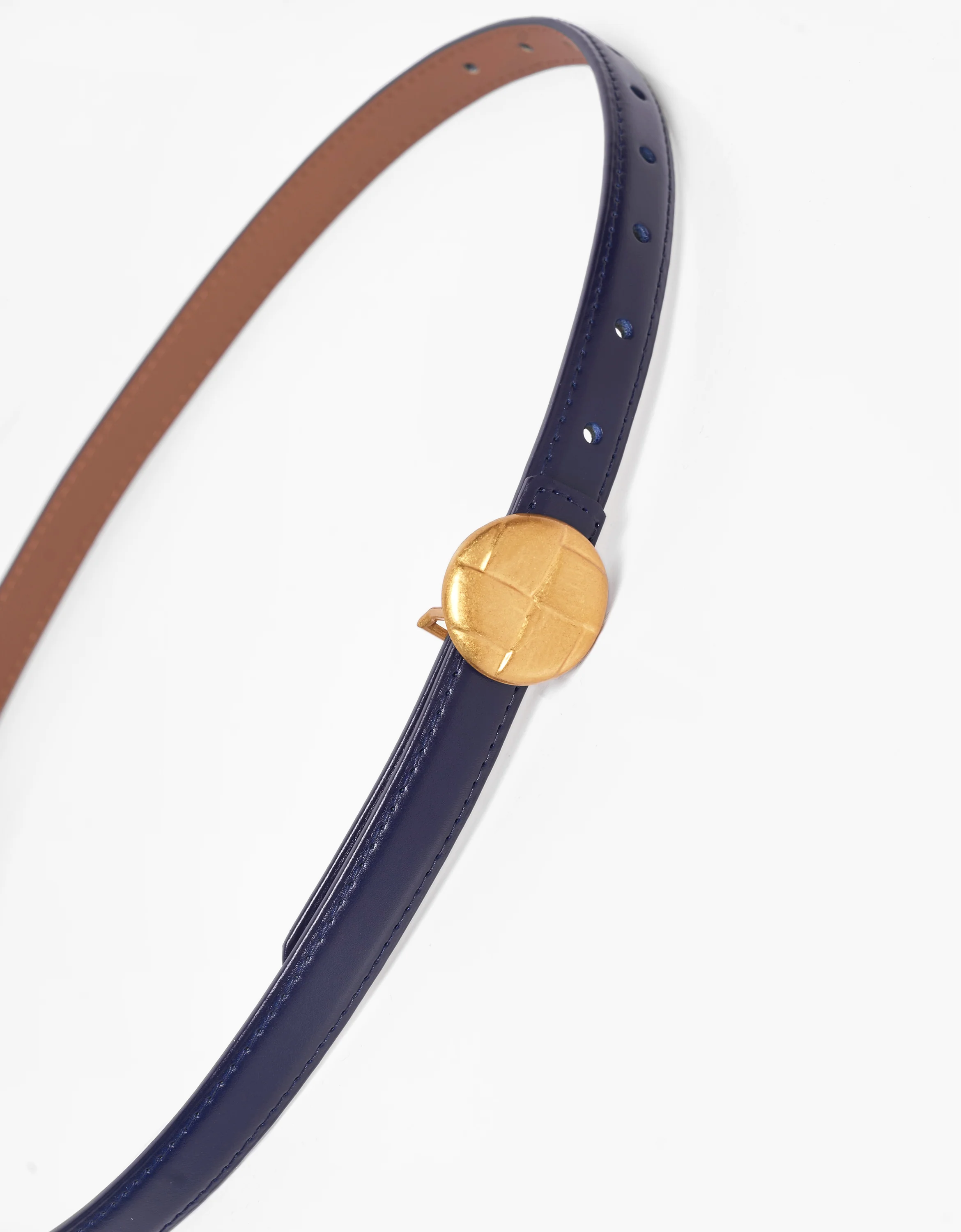 Round Buckle Leather Belt - Image 9