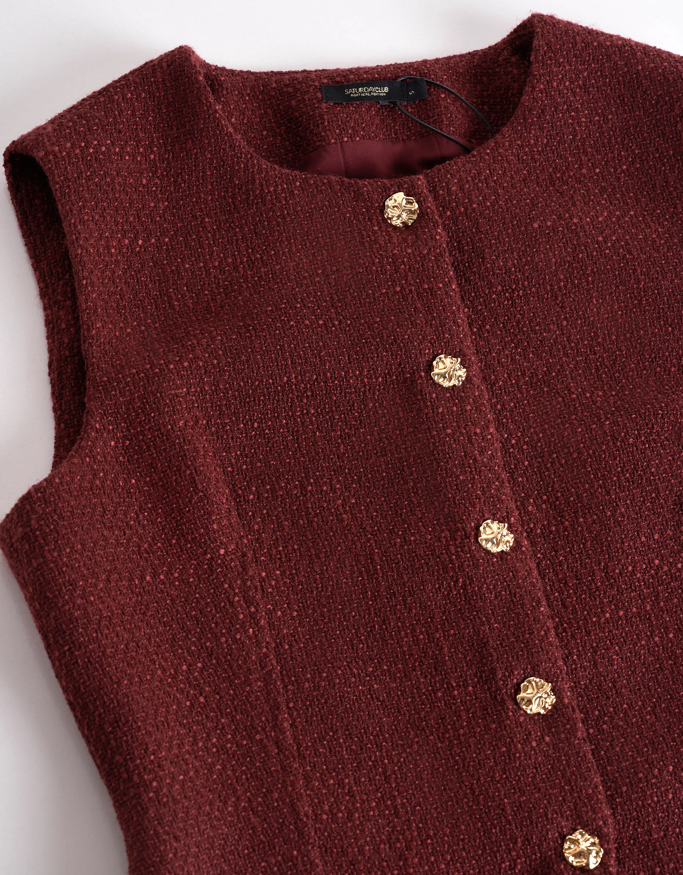 Round Neck Button Front Sleeveless Vest - Image 5