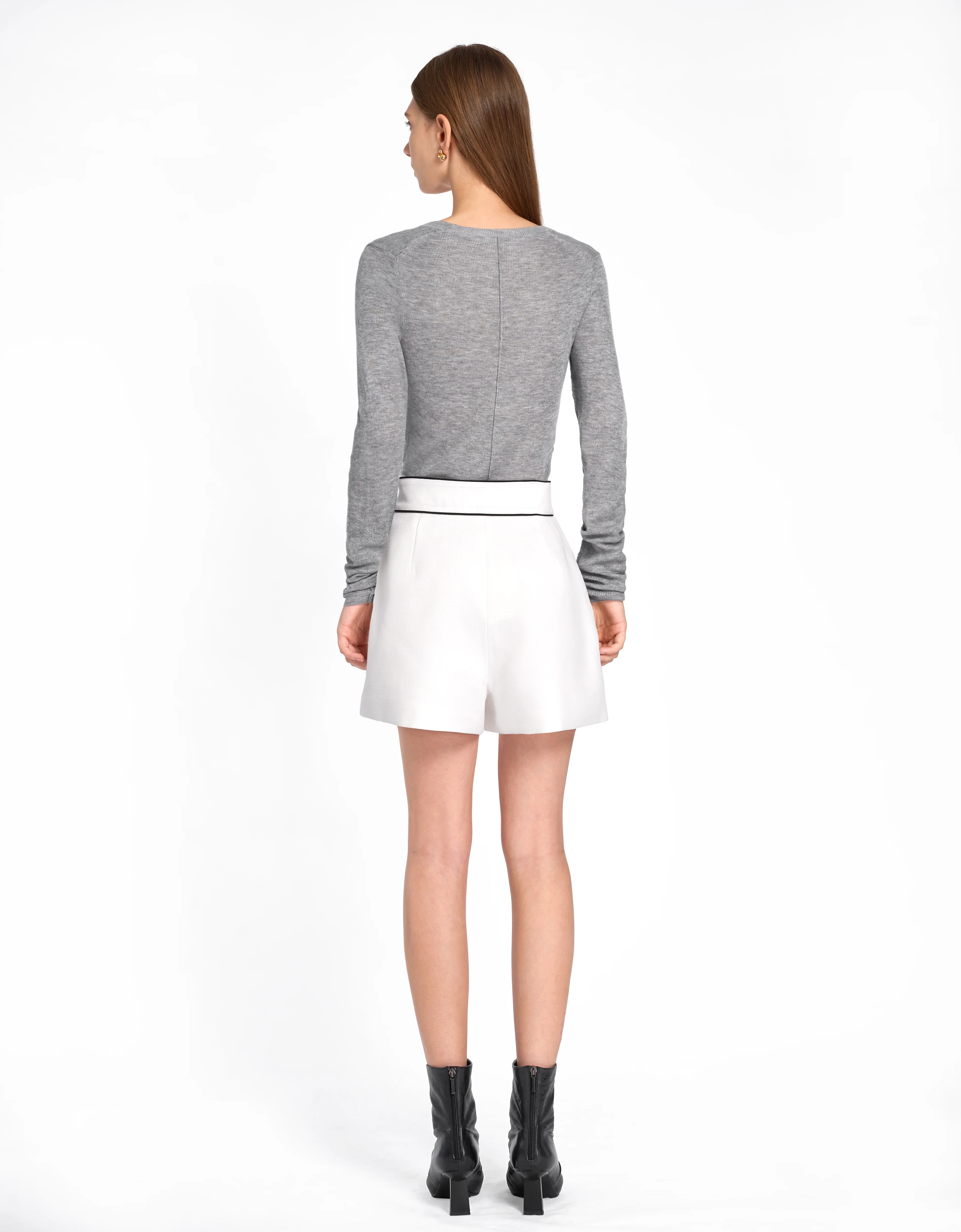 Round Neck Long Sleeve Wool Top - Image 3