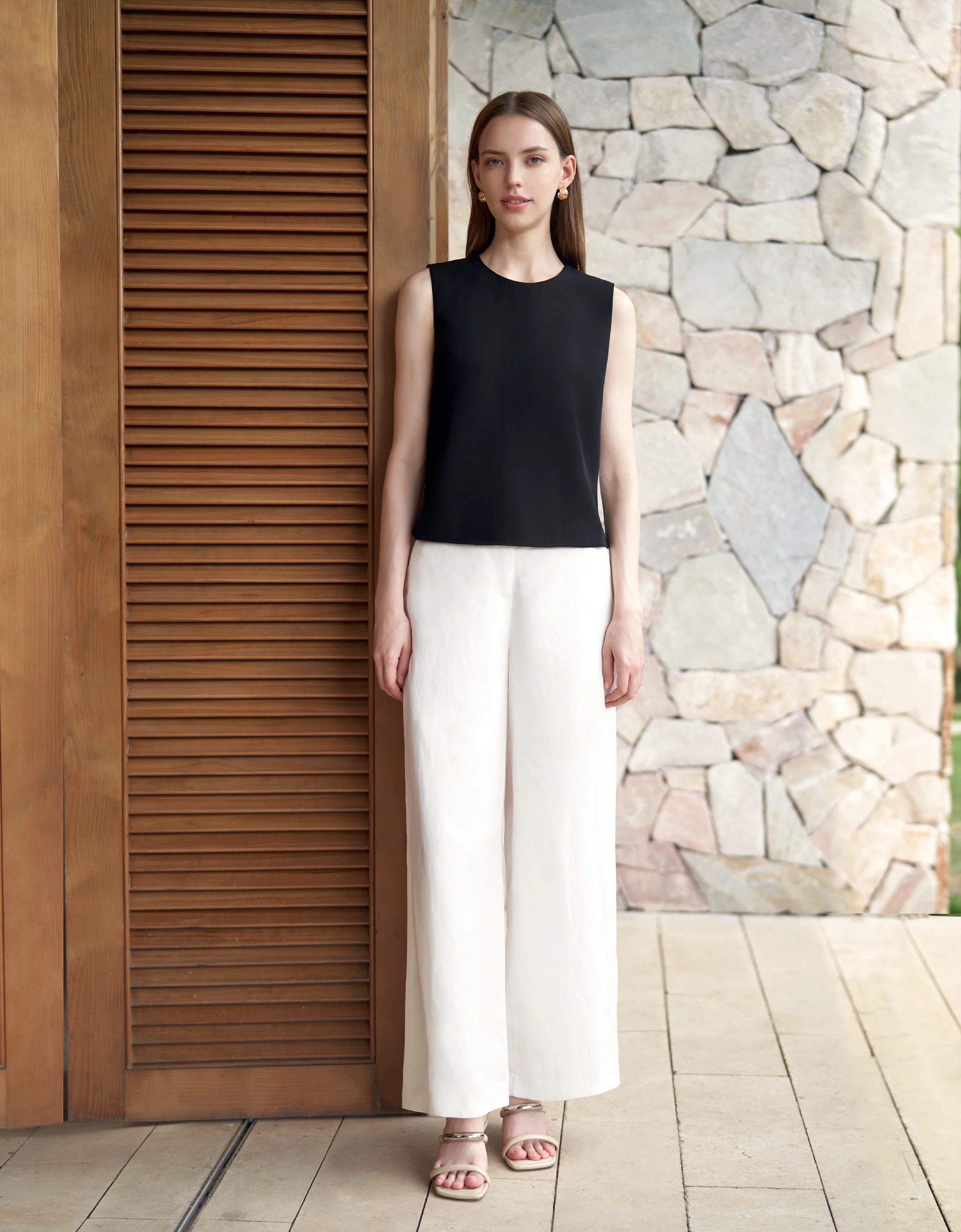 Round Neck Sleeveless Top - Image 49