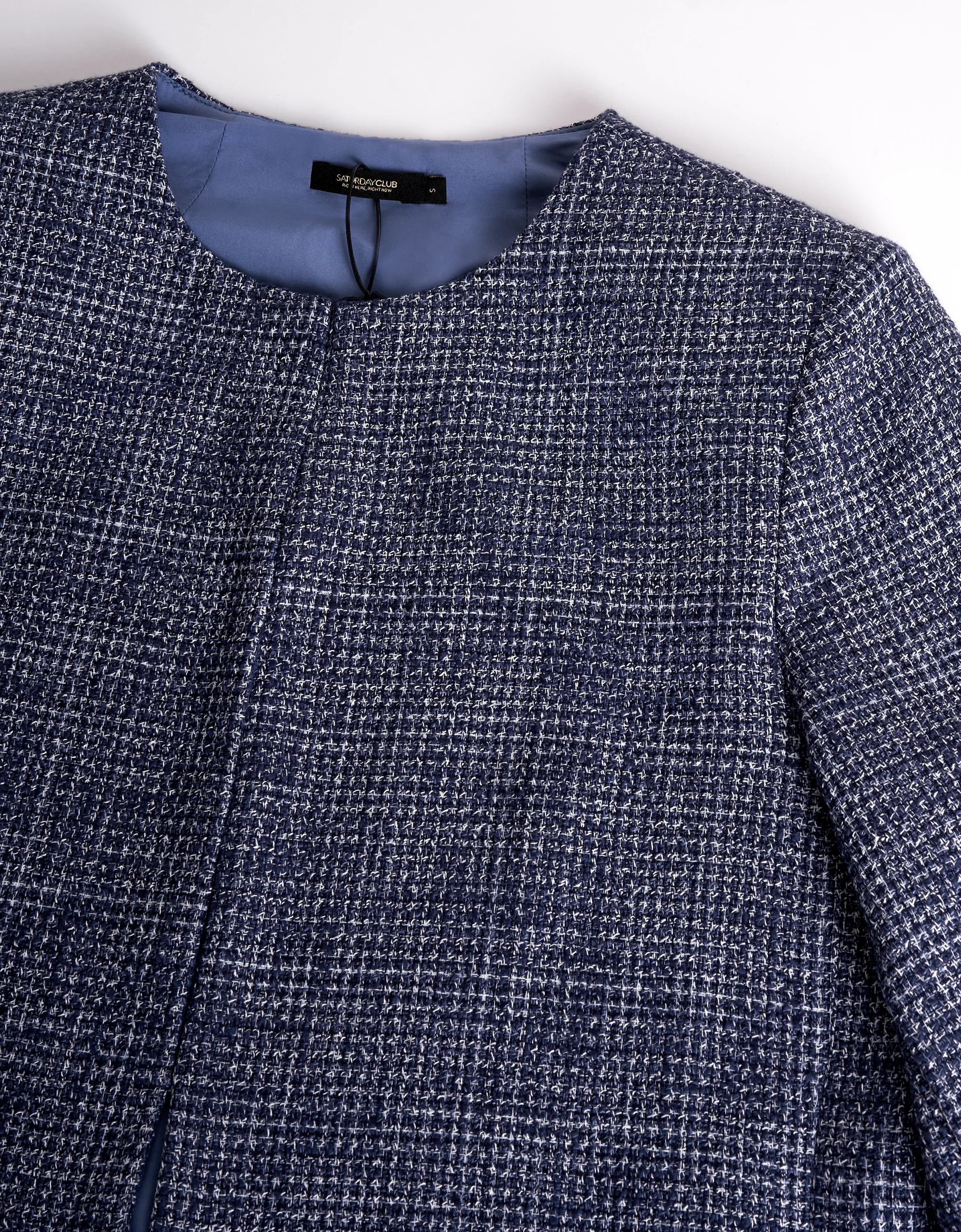 Round Neck Tweed Jacket - Image 8