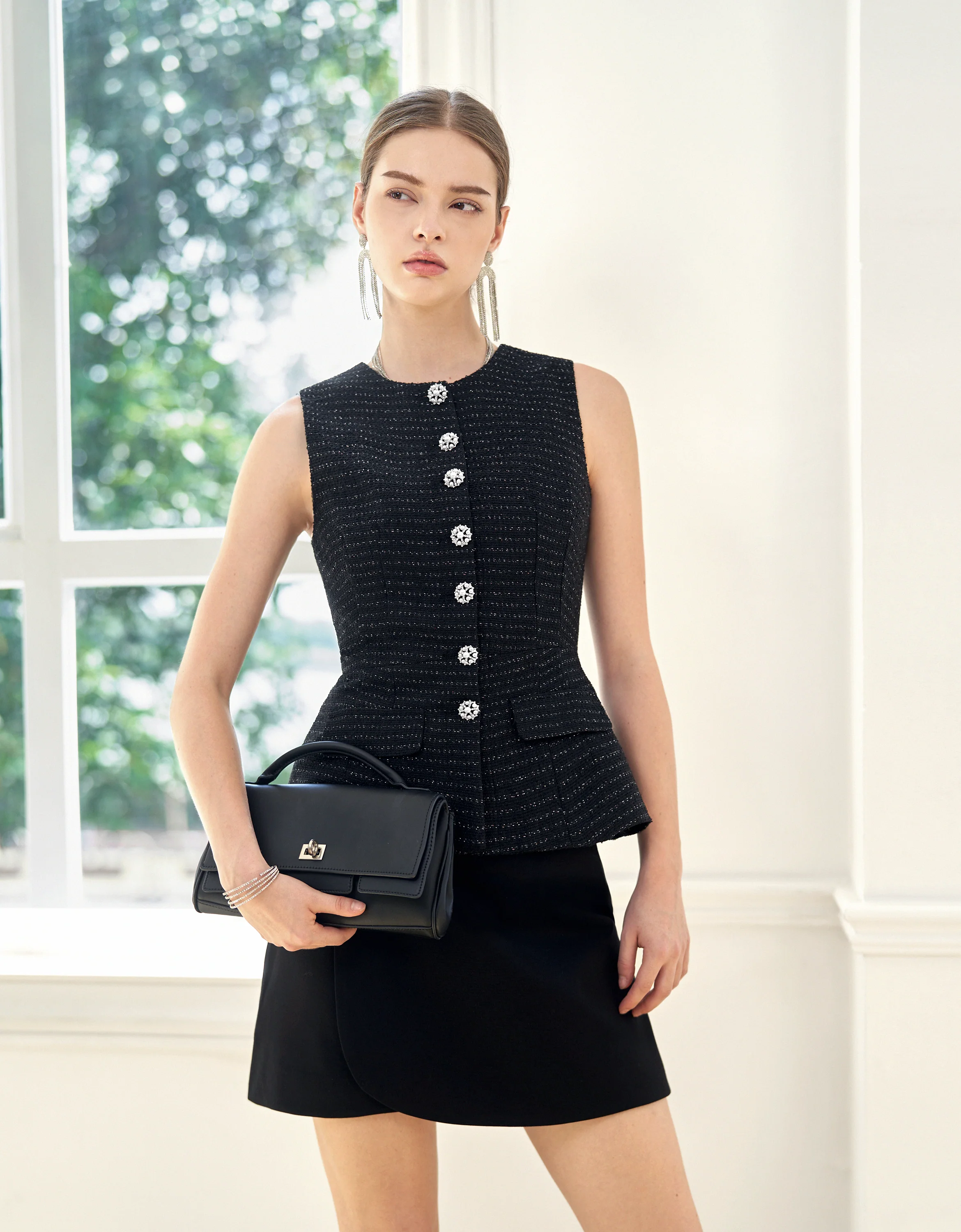 Round Neck Tweed Vest - Image 13