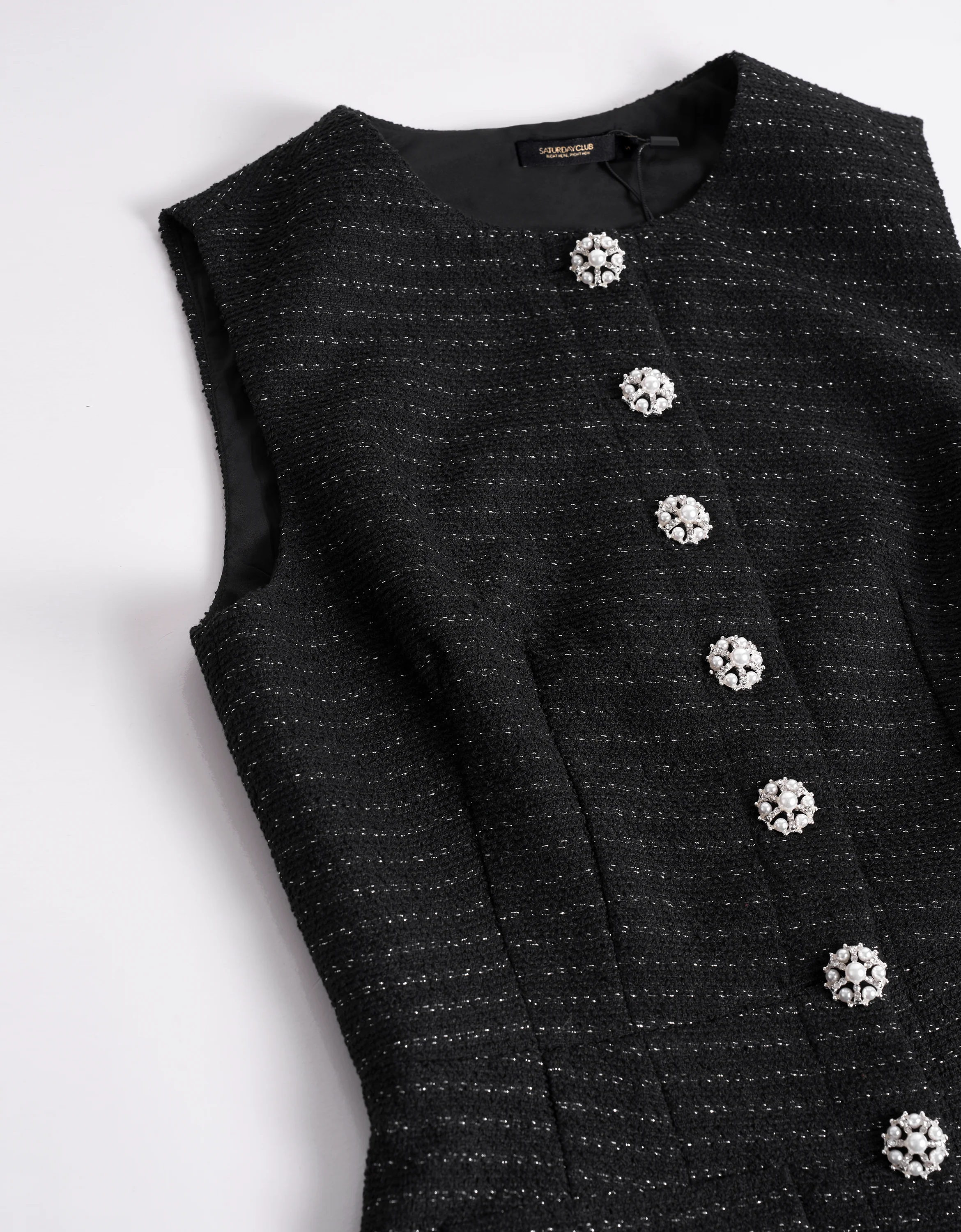 Round Neck Tweed Vest - Image 19