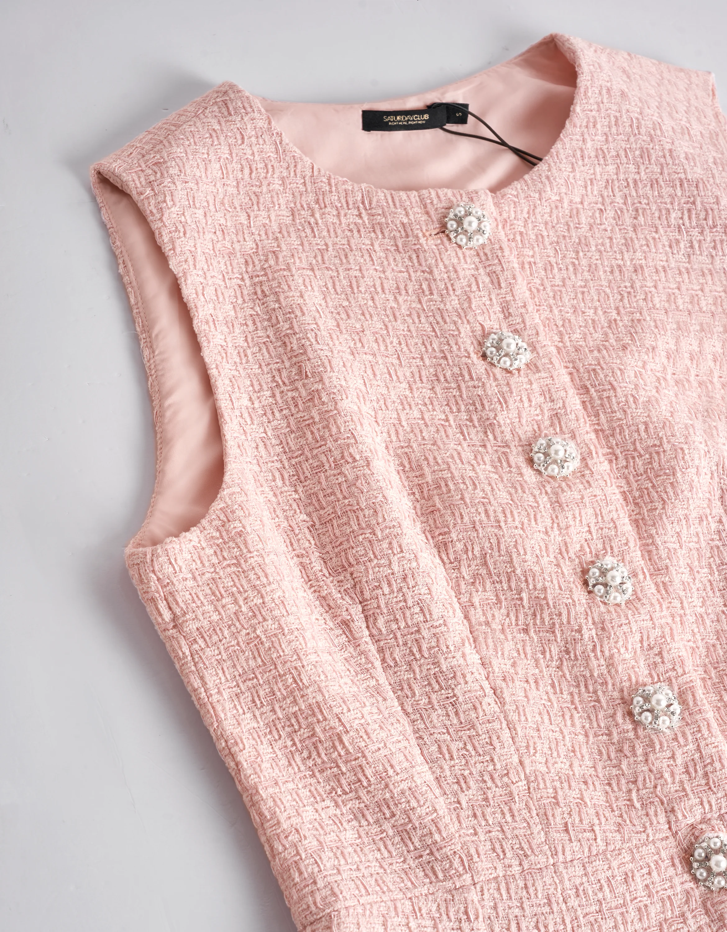 Round Neck Tweed Vest - Image 9