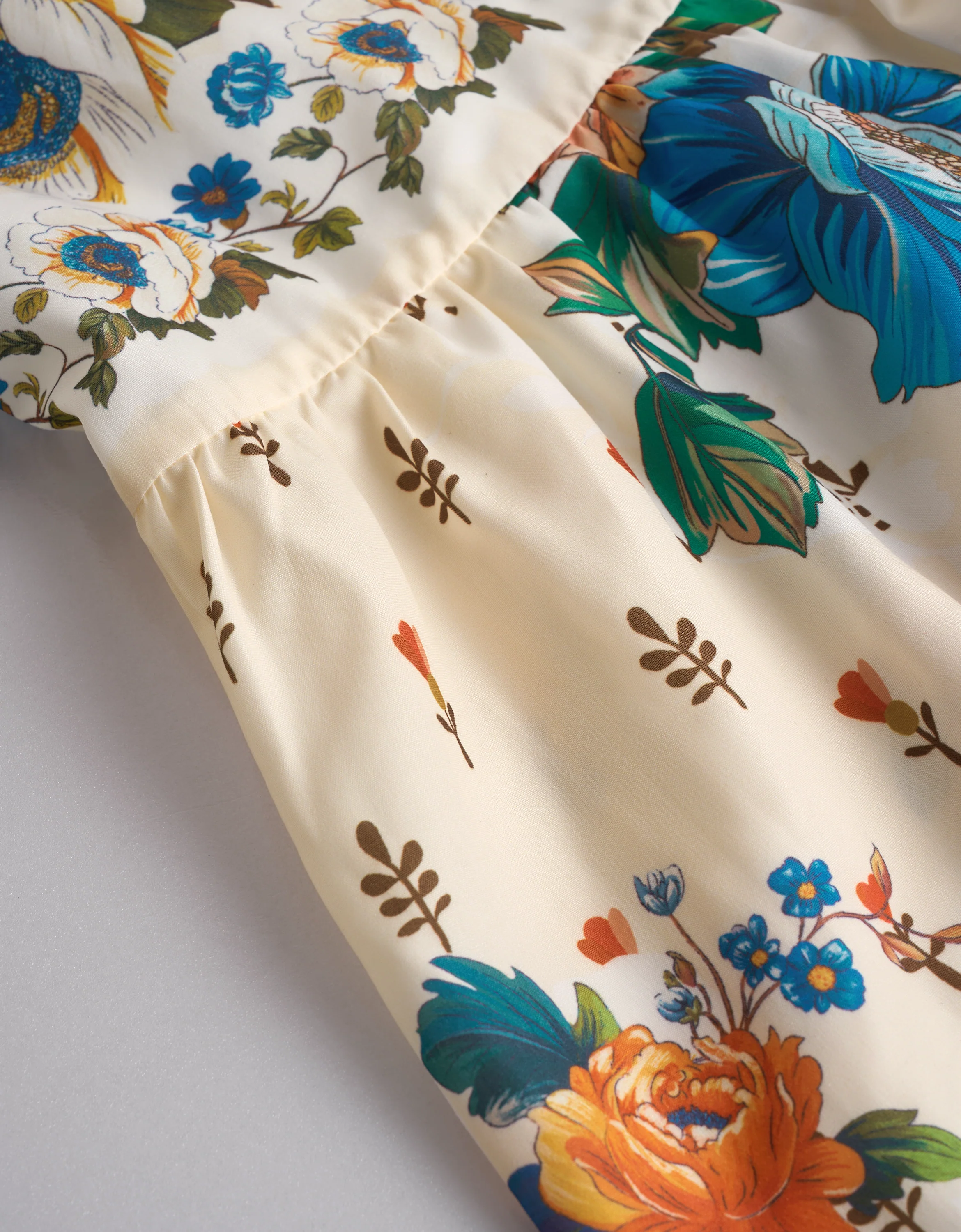 Ruffled Hem Button Front Floral Midi Dress - Image 13