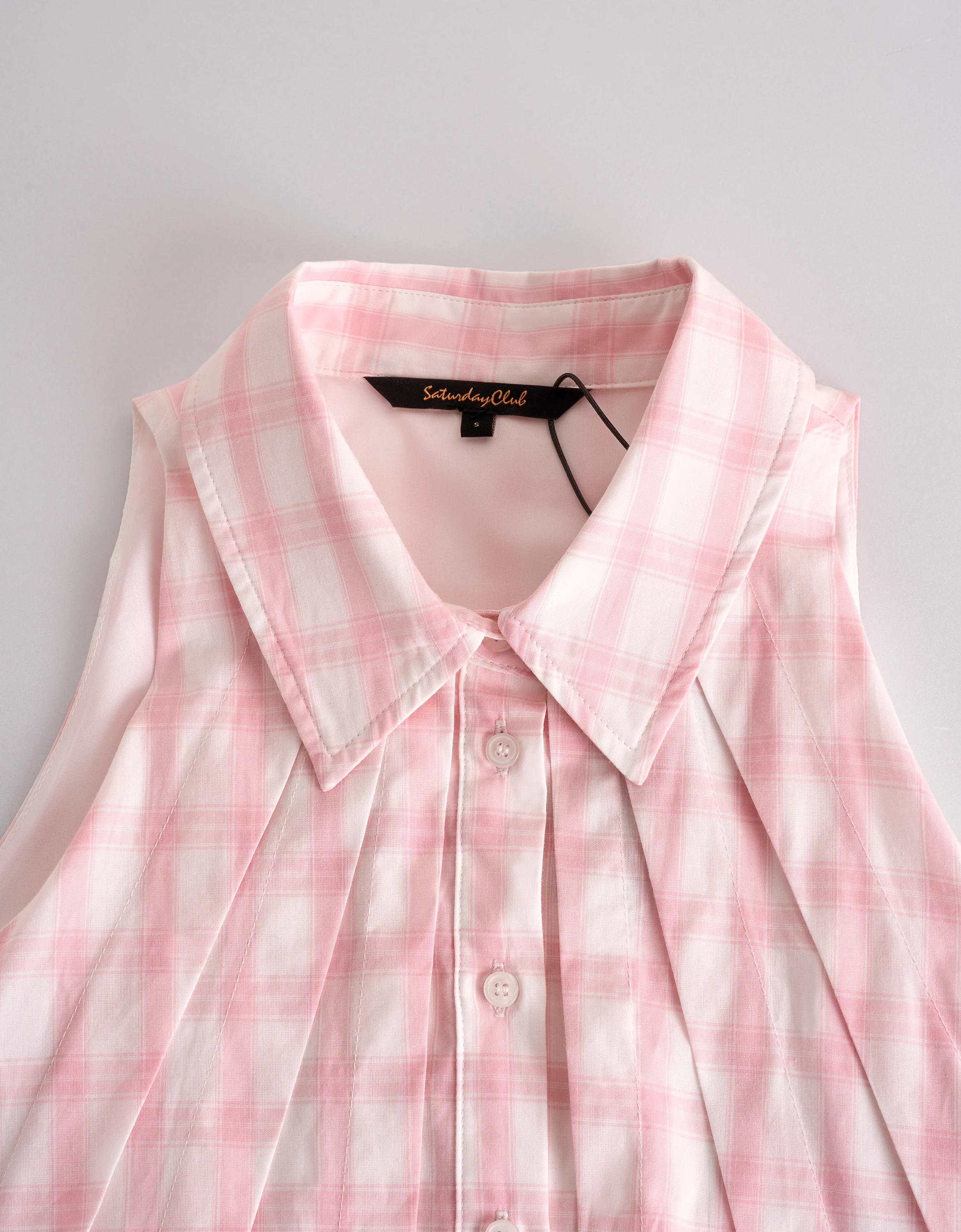 Ruffled Hem Pleated Plaid Dress - Image 5