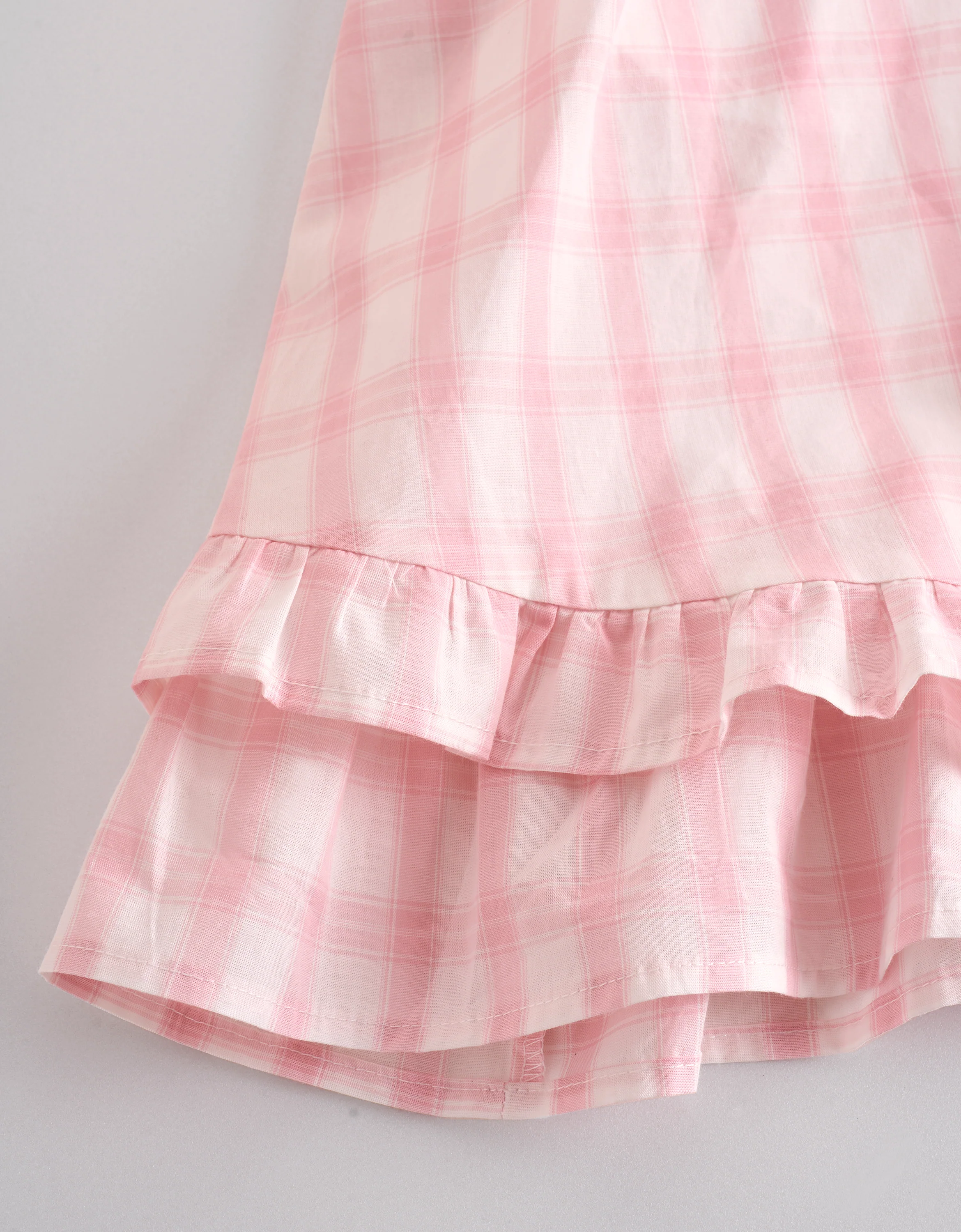 Ruffled Hem Pleated Plaid Dress - Image 6