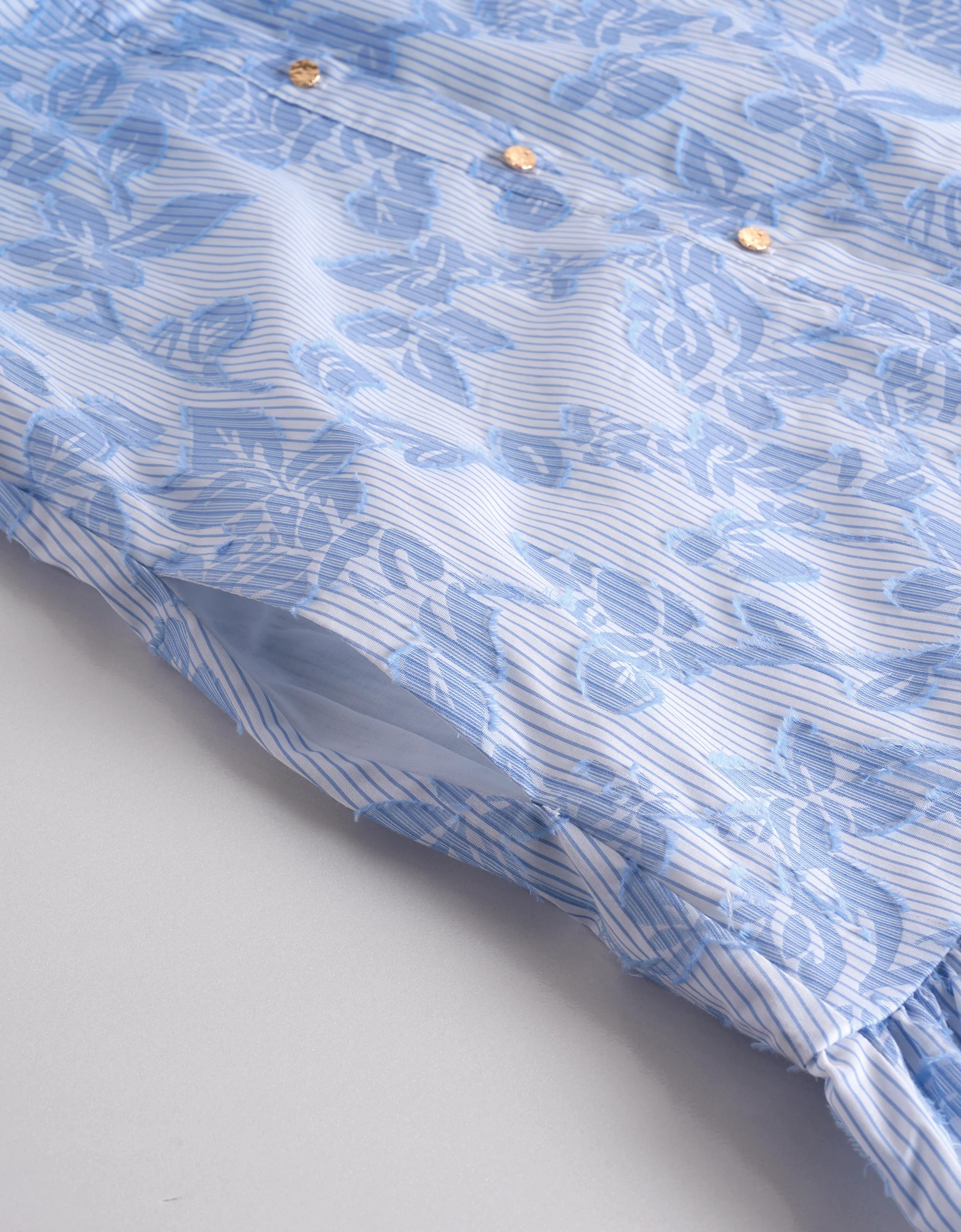 Ruffled Hem Striped Floral Dress - Image 8