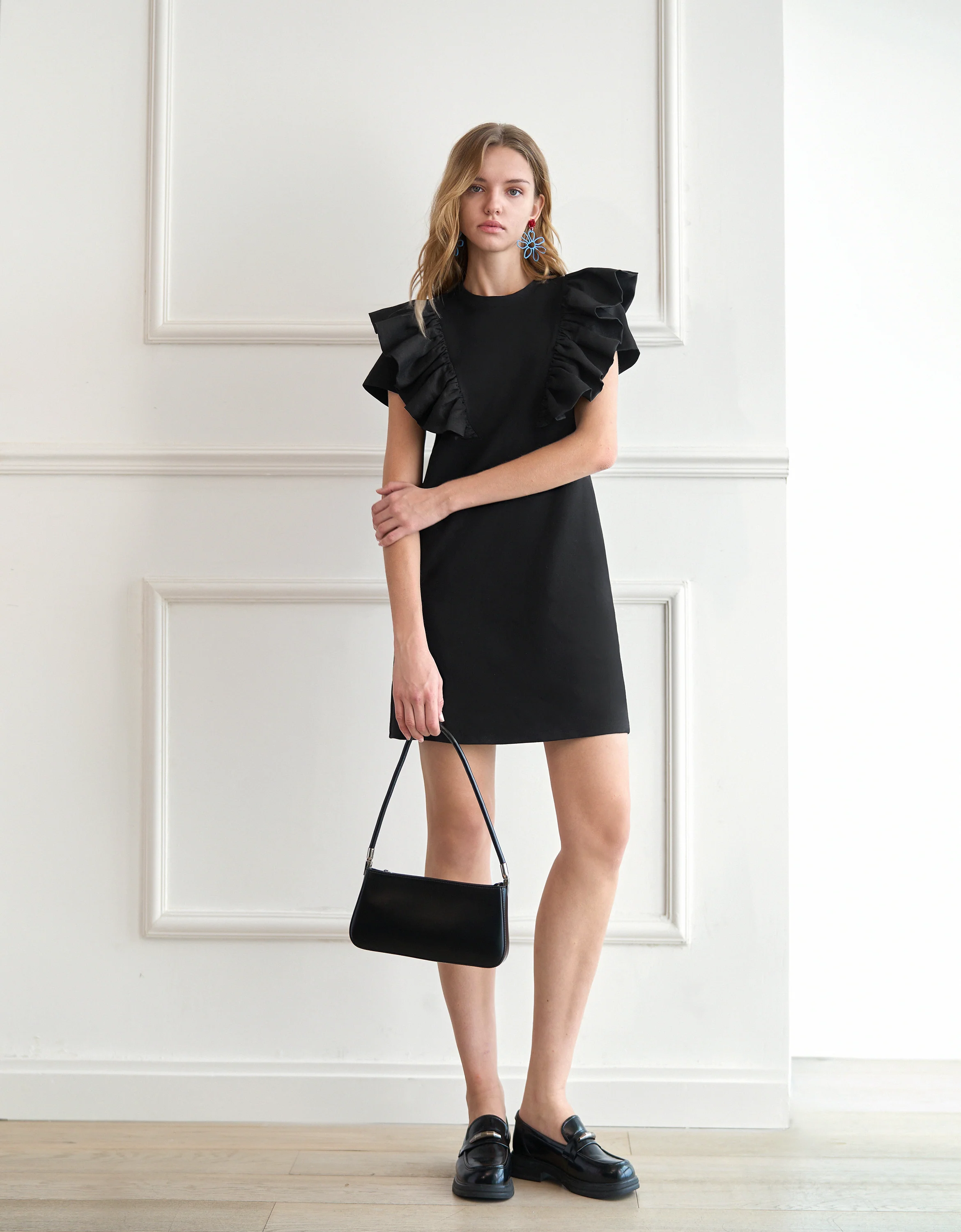 Ruffled Panel T-Shirt Dress