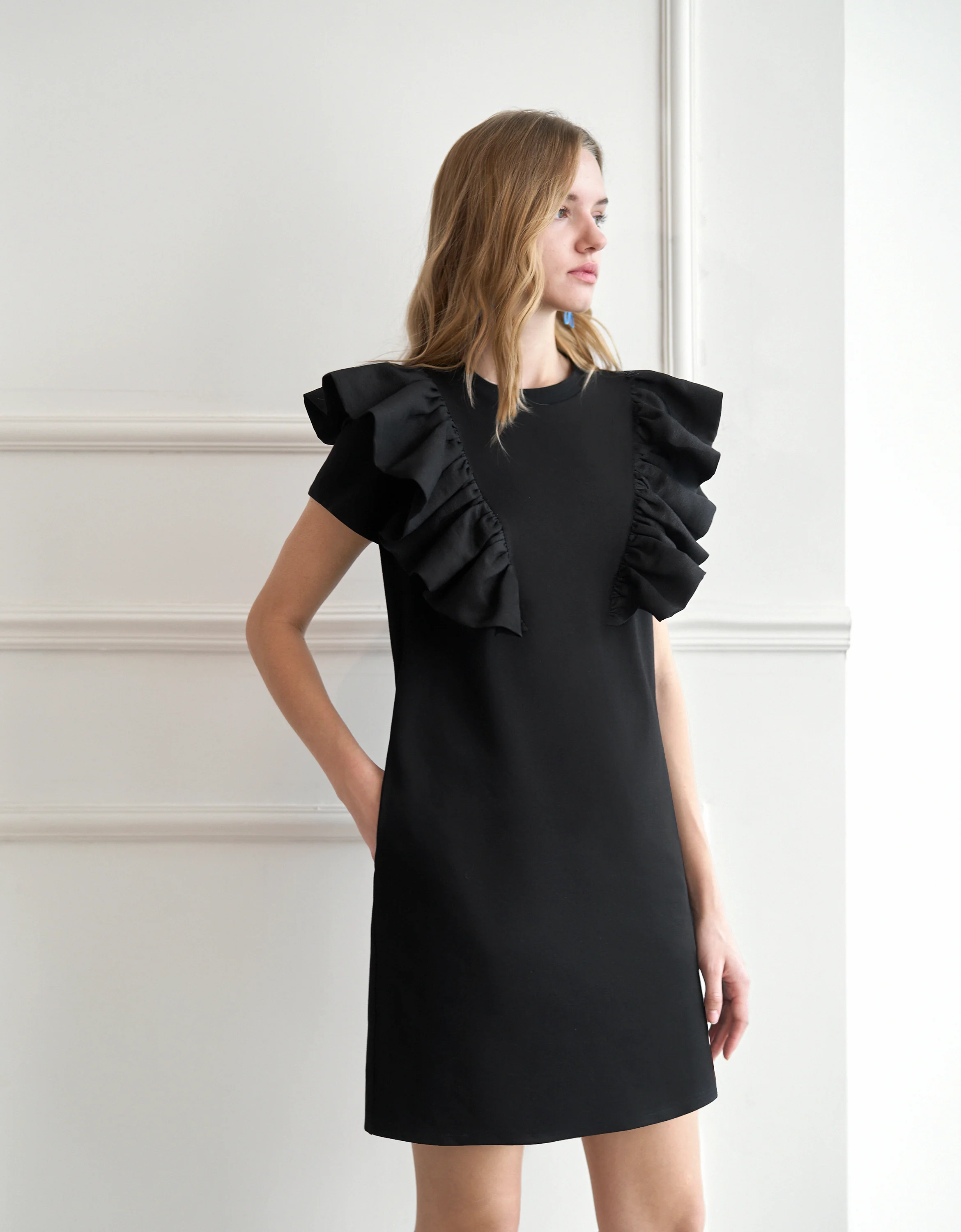 Ruffled Panel T-Shirt Dress - Image 2