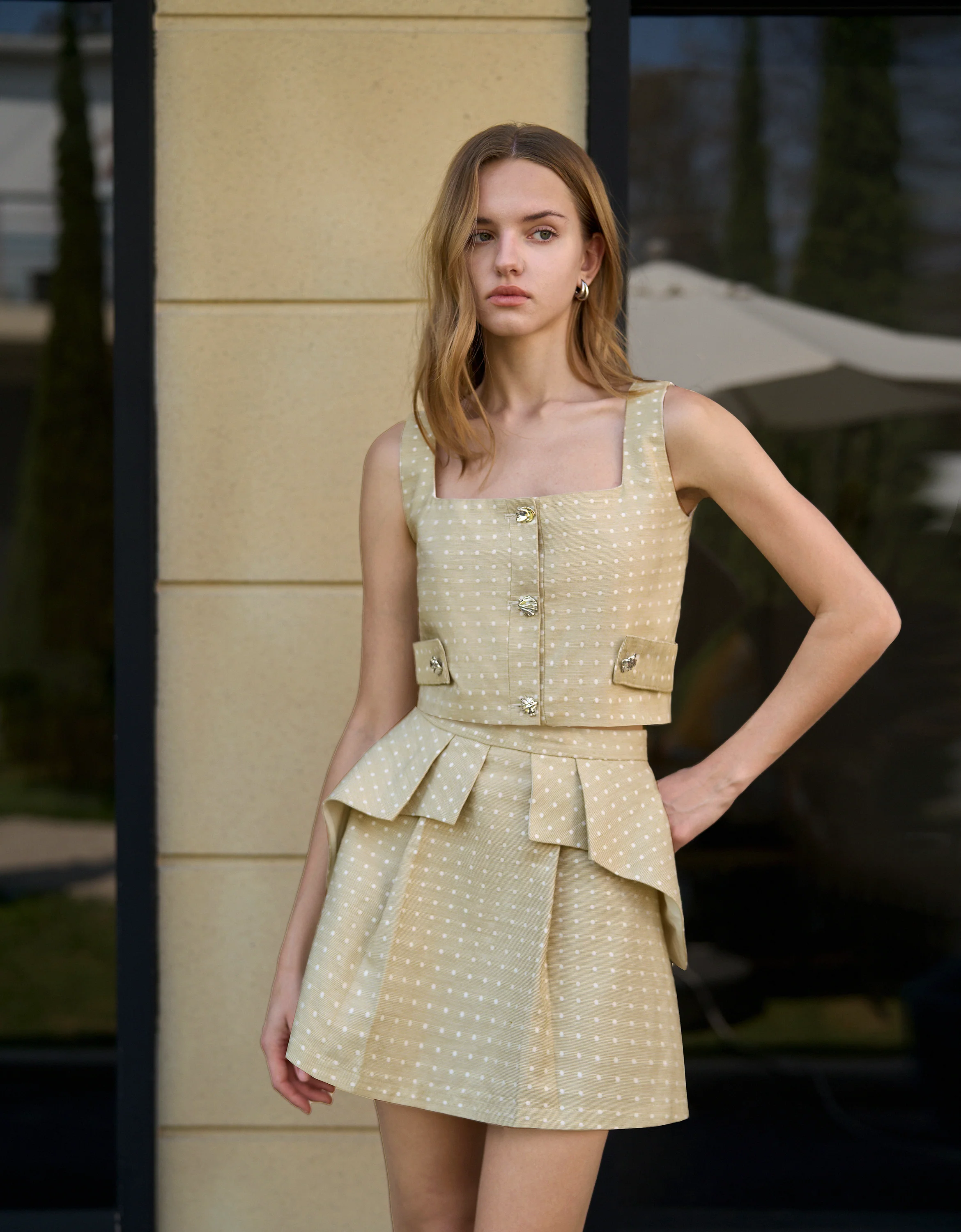 Ruffled Panels Polka Dot Skirt - Image 5
