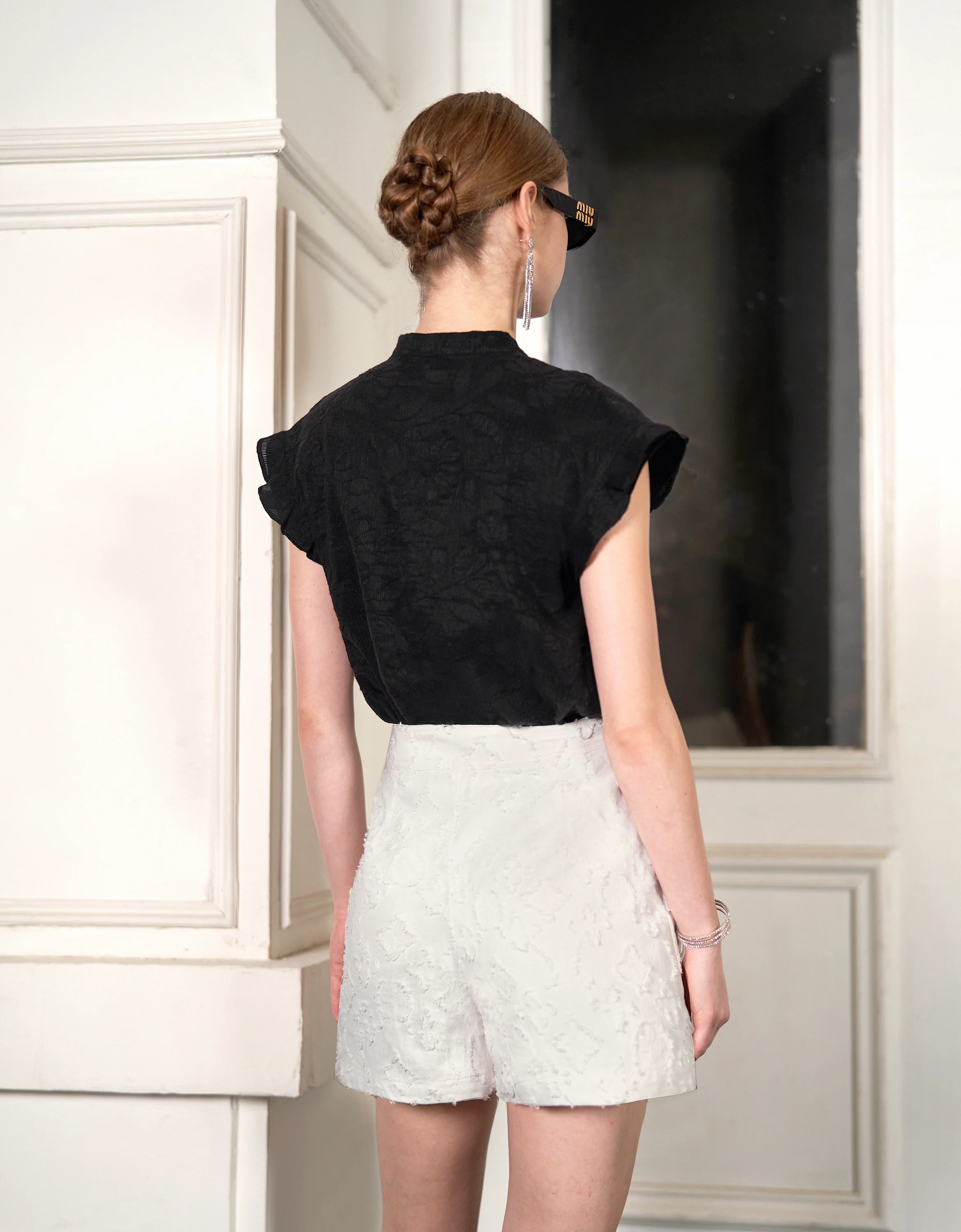 Ruffled Sleeve Textured Top - Image 19