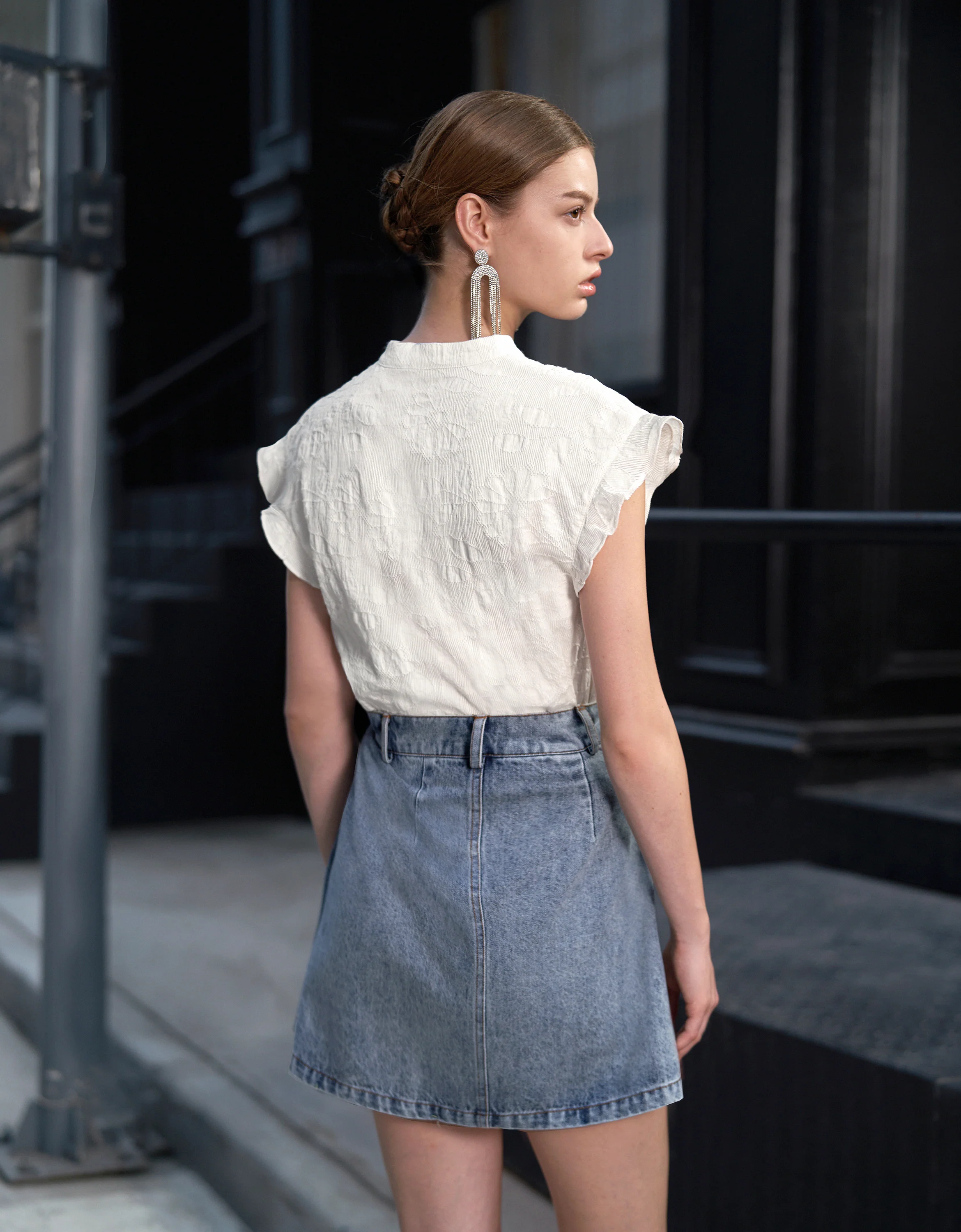 Ruffled Sleeve Textured Top - Image 8