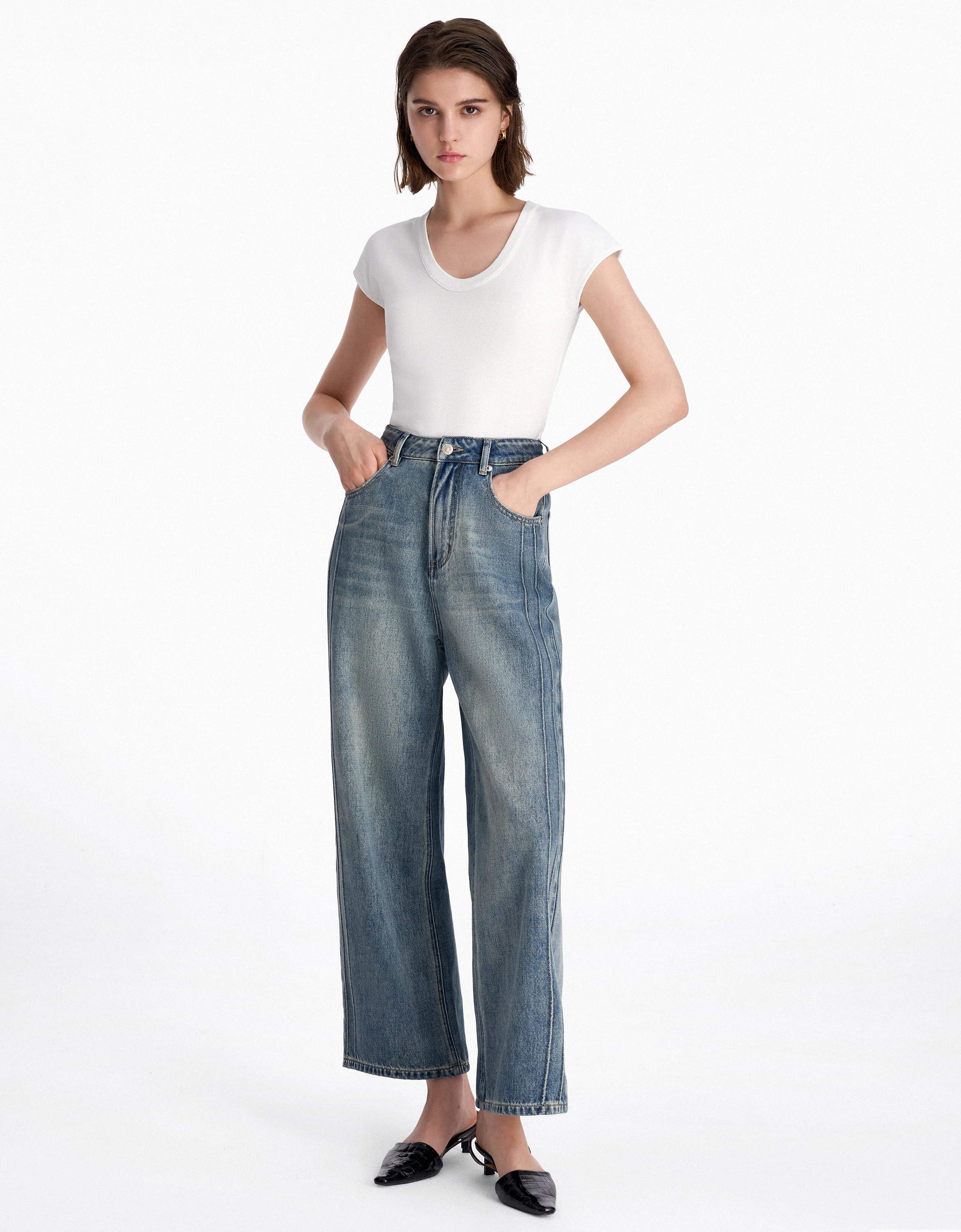 Scoop Neck Cap Sleeve Top - Image 11