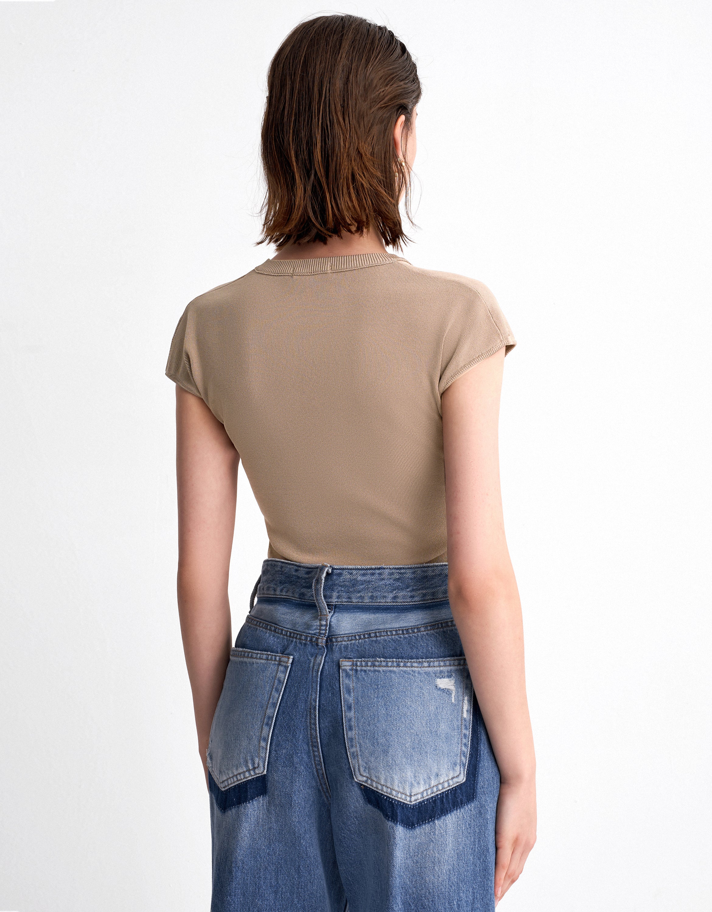 Scoop Neck Cap Sleeve Top - Image 4