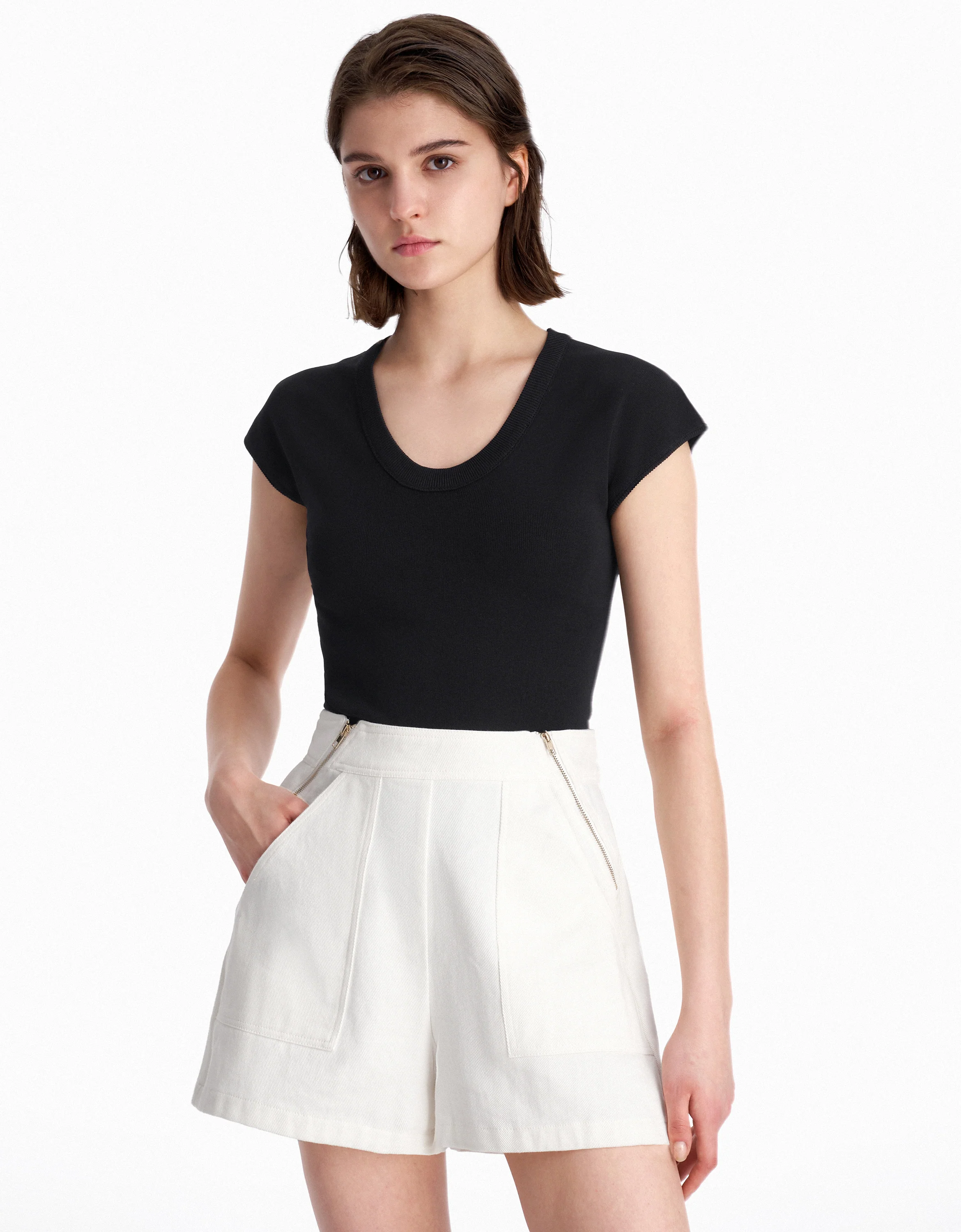 Scoop Neck Cap Sleeve Top - Image 6
