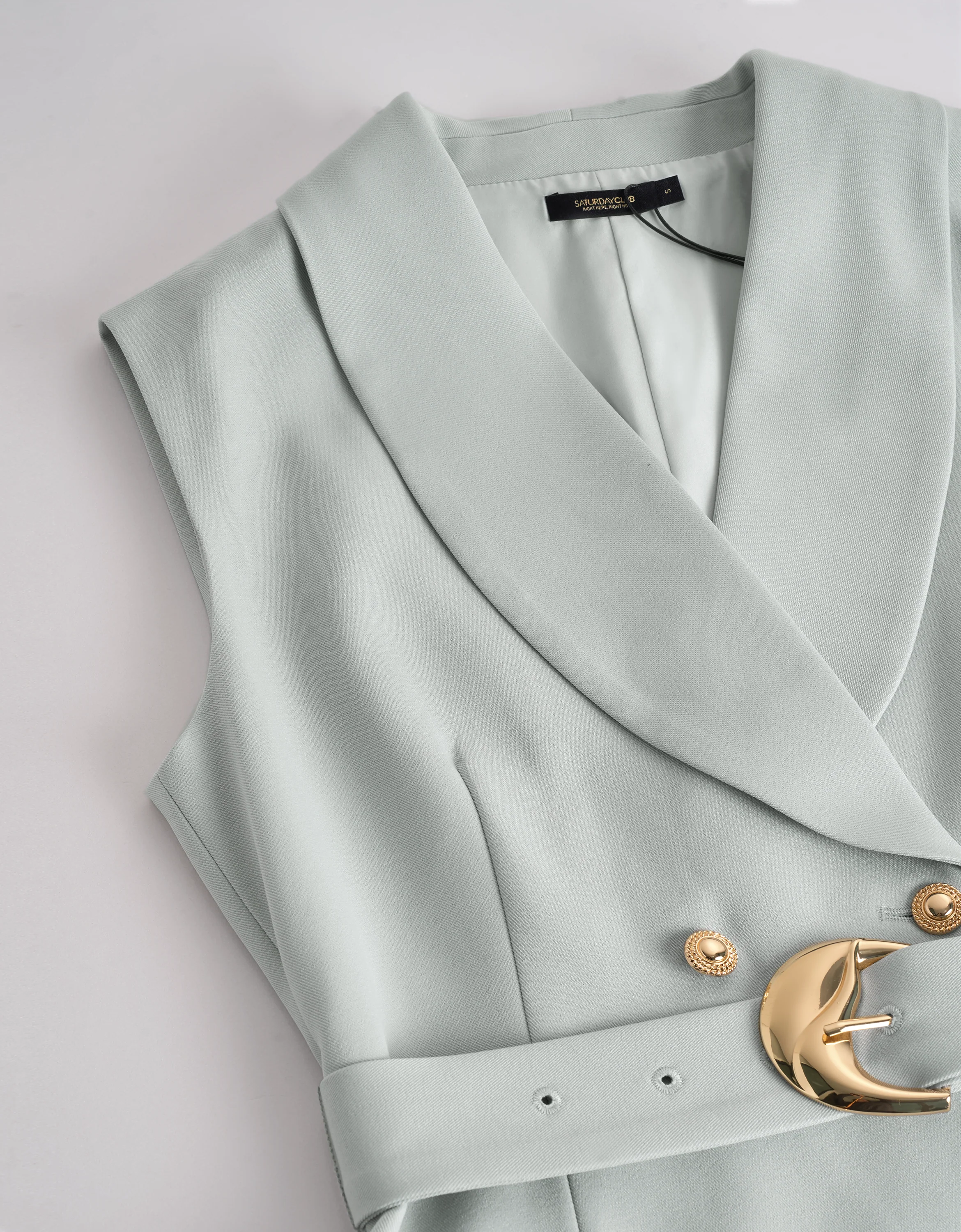Shawl Collar Sleeveless Suit Dress - Image 5